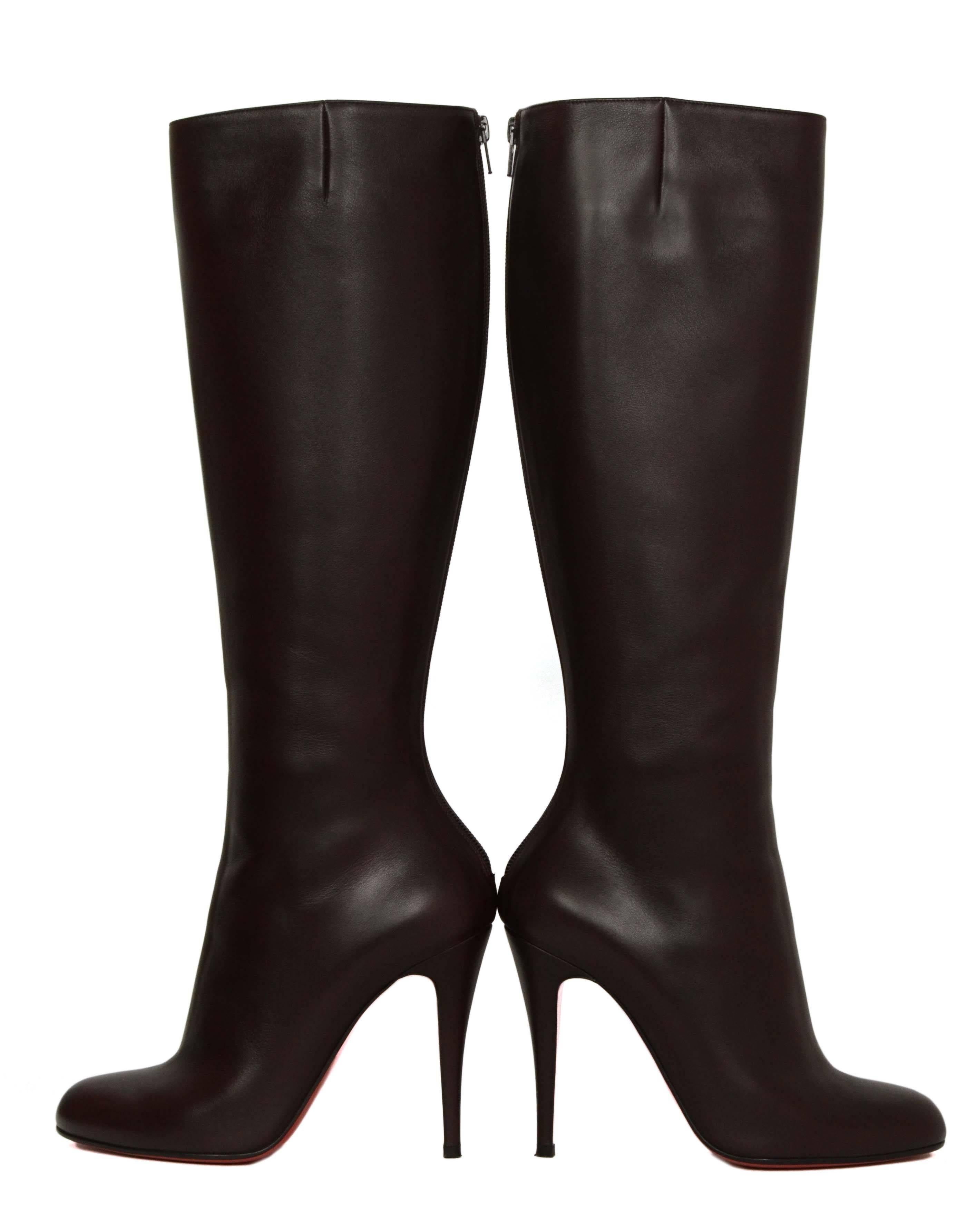 Christian Louboutin Brown Leather Babel 100 Tall Boots sz 38.5 rt. $1, 495 2