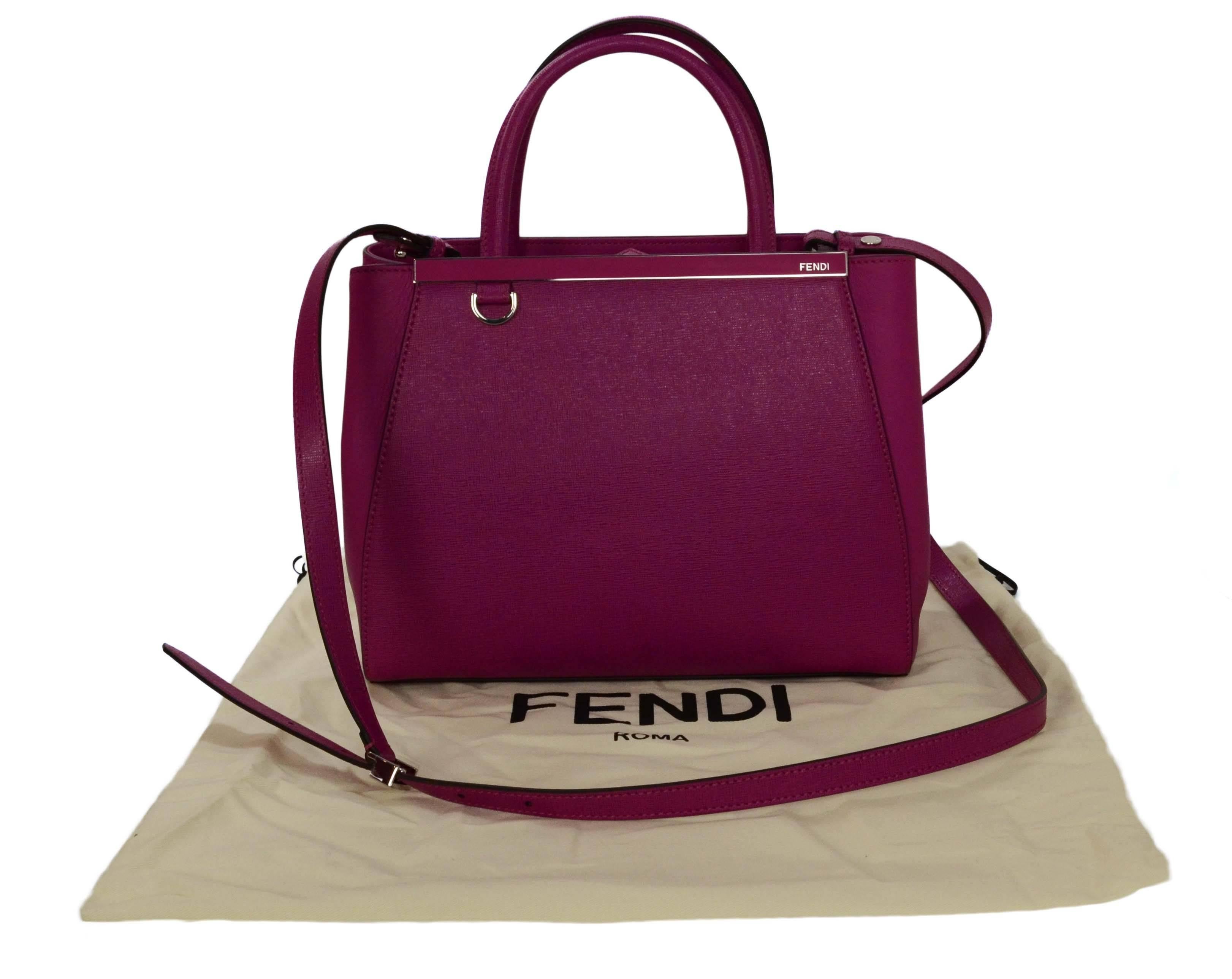 Fendi Magenta Pink 2Jours Petite Saffiano Shopper Tote Bag 4