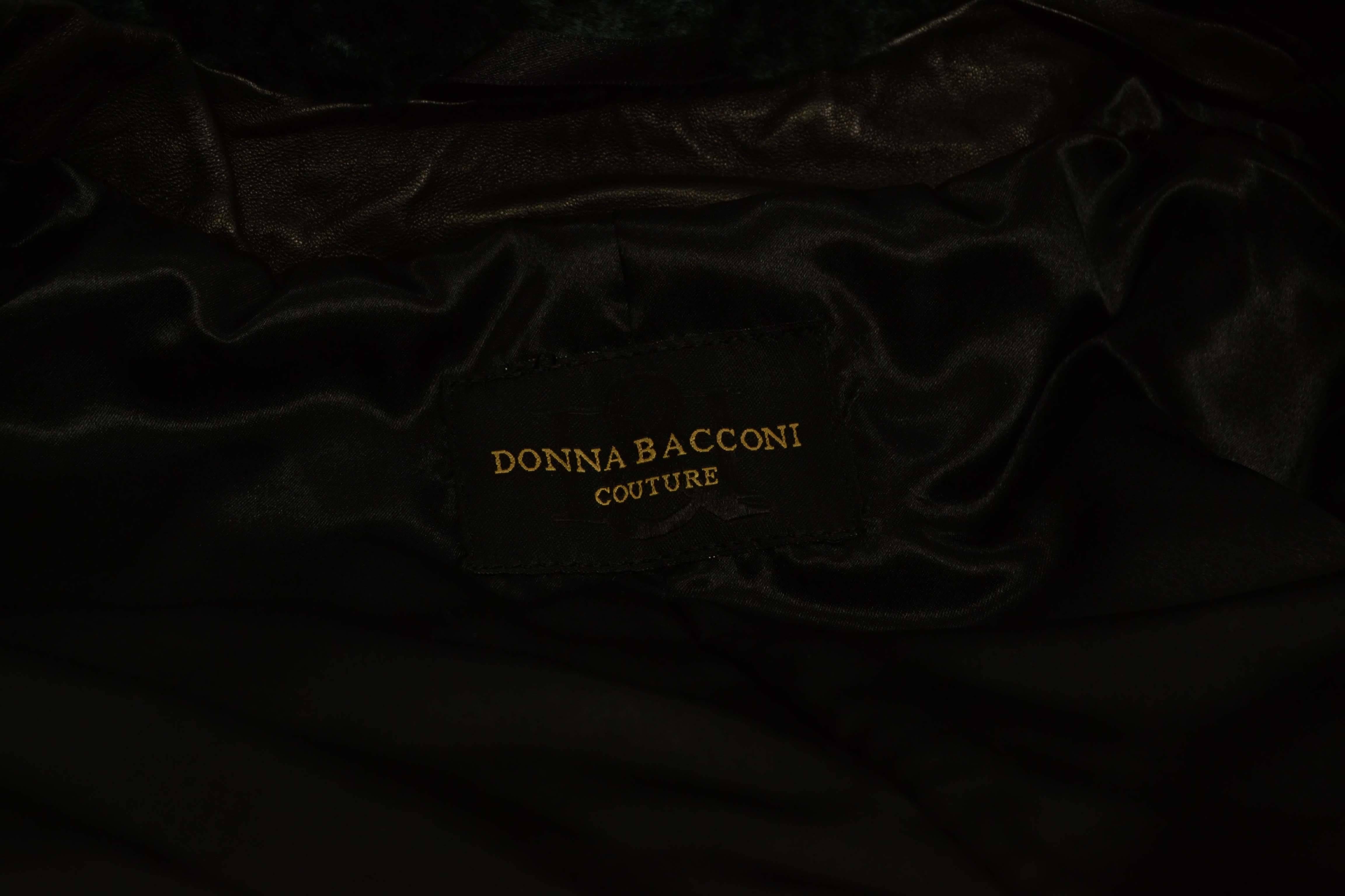 Donna Bacconi Schwarzer & blauer Shearling-Mantel Gr. L im Zustand „Hervorragend“ in New York, NY