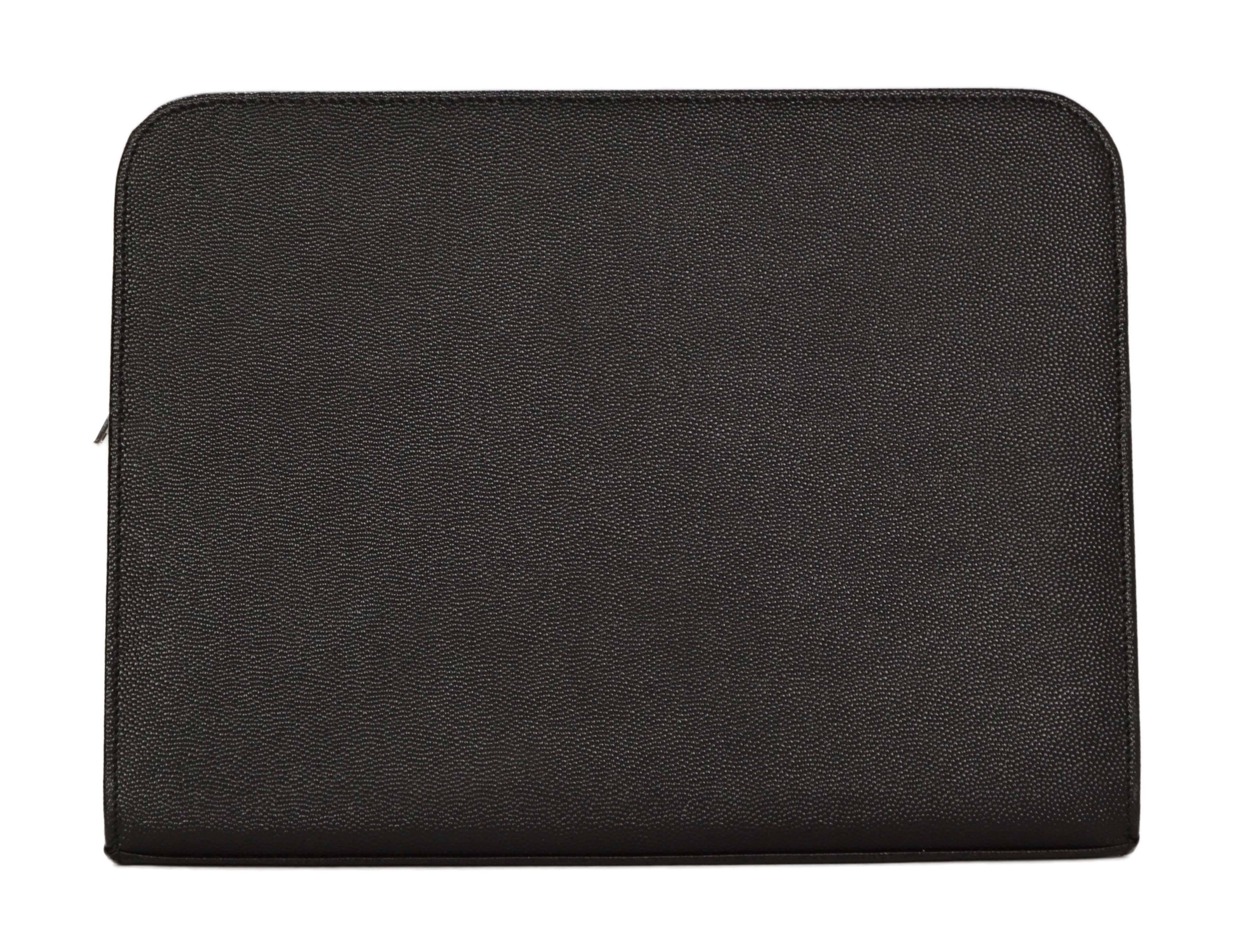 Saint Laurent Black Leather iPad Case/Clutch Bag rt $560 In Excellent Condition In New York, NY