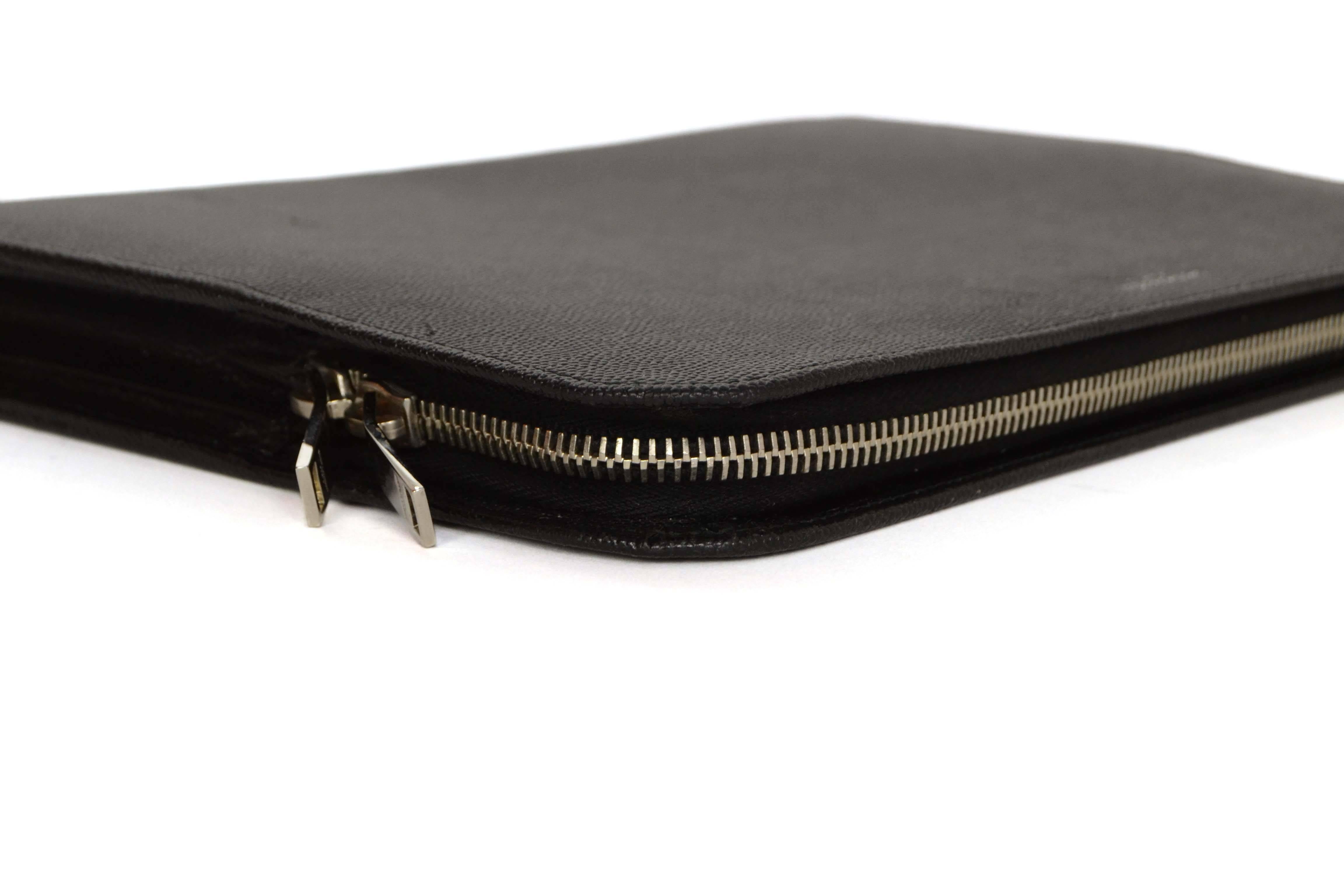 Women's Saint Laurent Black Leather iPad Case/Clutch Bag rt $560