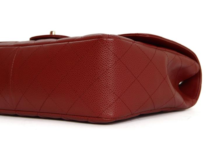 Chanel Red Quilted Caviar Bijoux Jumbo Classic Flap Bag at 1stDibs