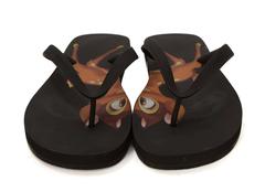 Givenchy Black Bambi Print Thong Sandals sz 39