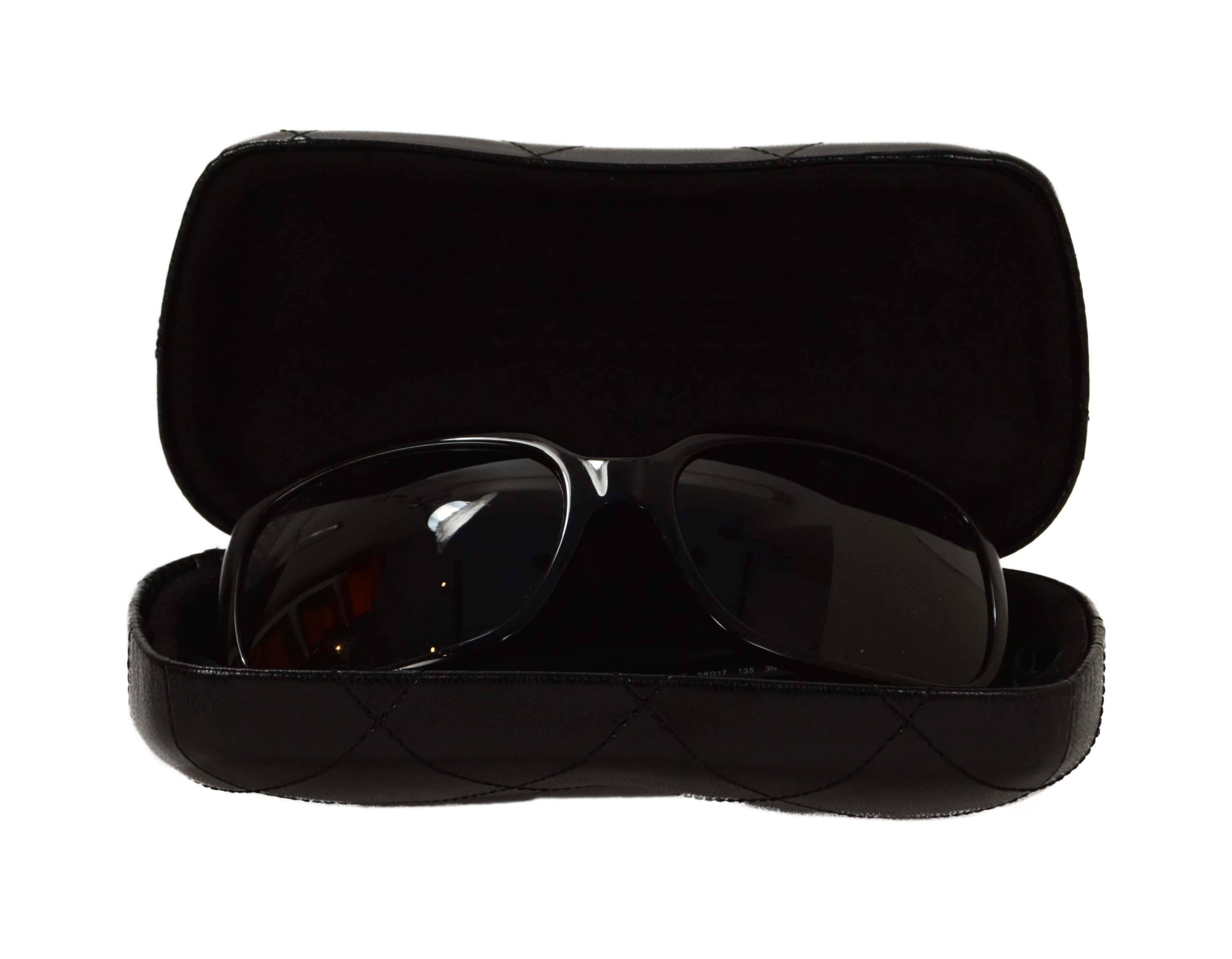 Chanel Black CC Charm Square Frame Sunglasses  2