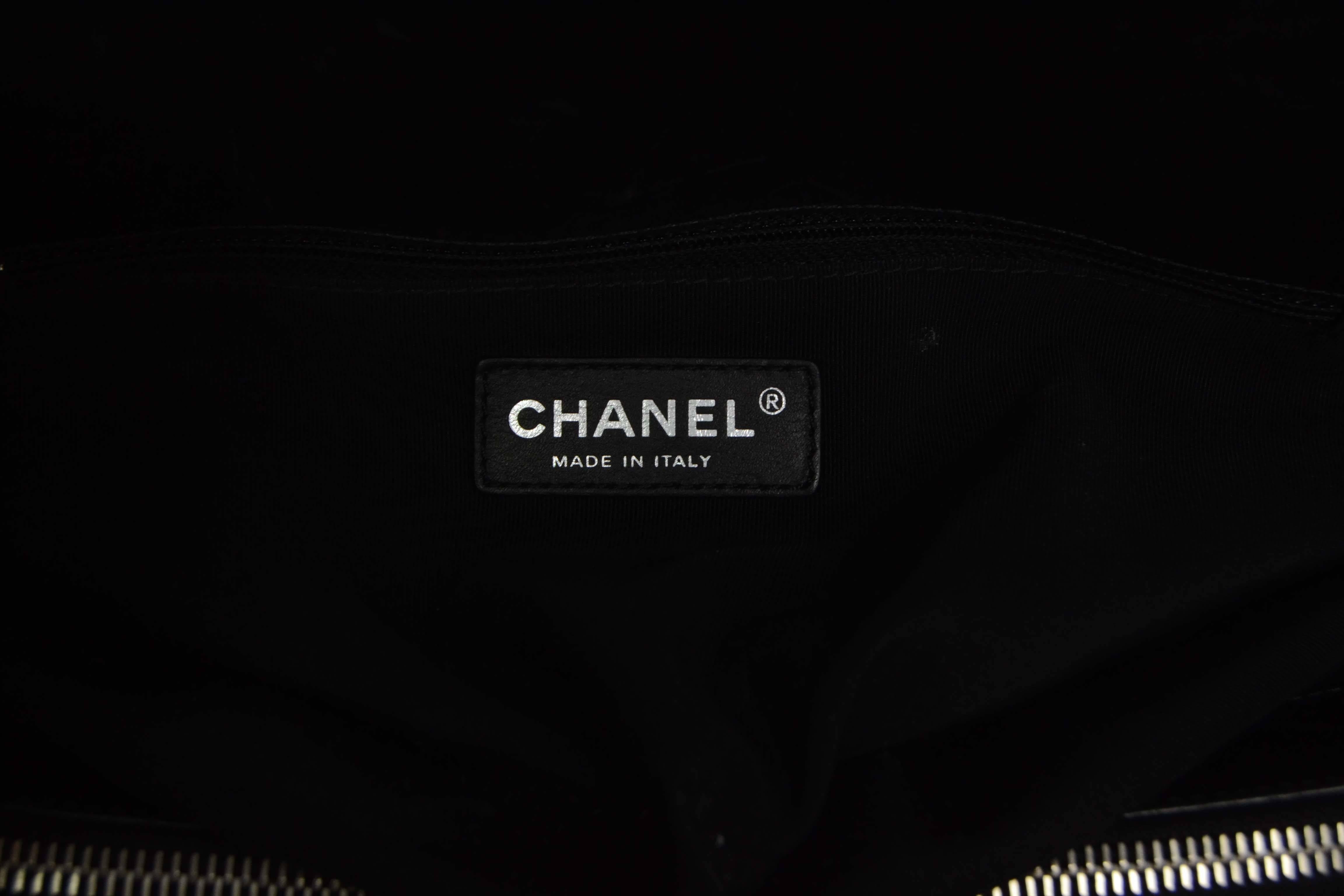Chanel Black Polished Calfskin Boy Tote Bag 3