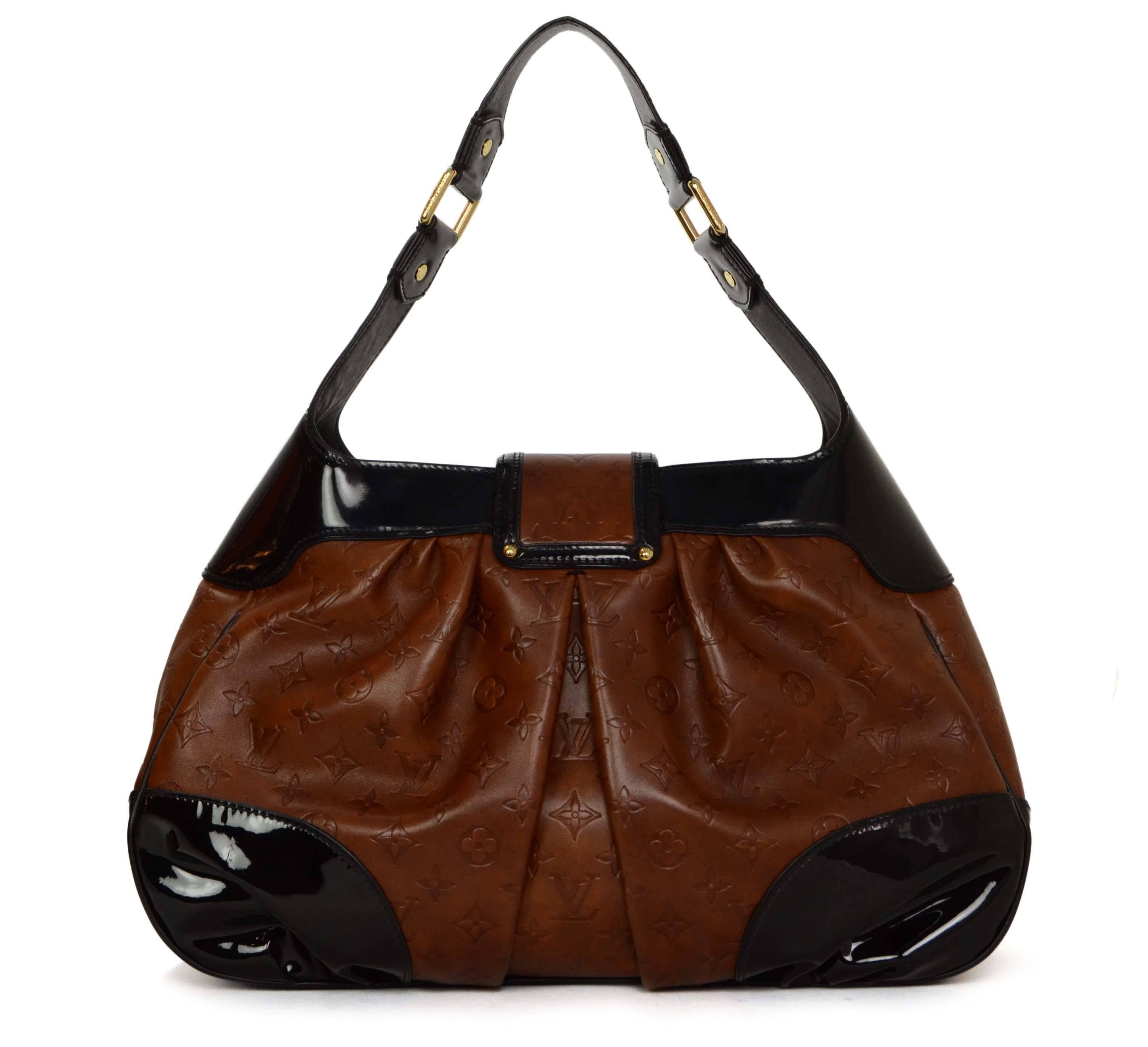 Louis Vuitton Brown Empriente Leather 'Polly' Bag GHW In Excellent Condition In New York, NY