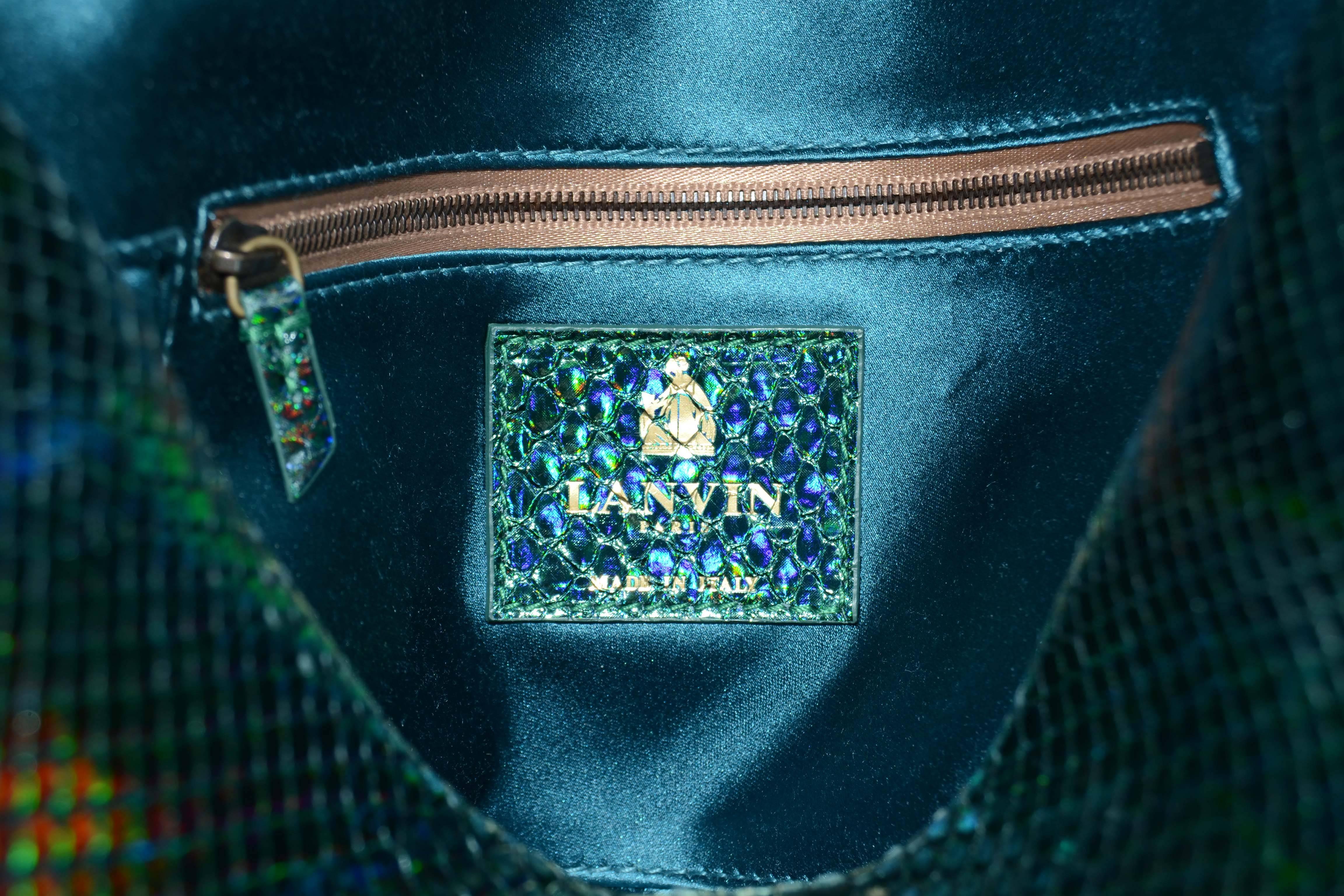 Lanvin Iridescent Green Pyton Happy Bag GHW 3