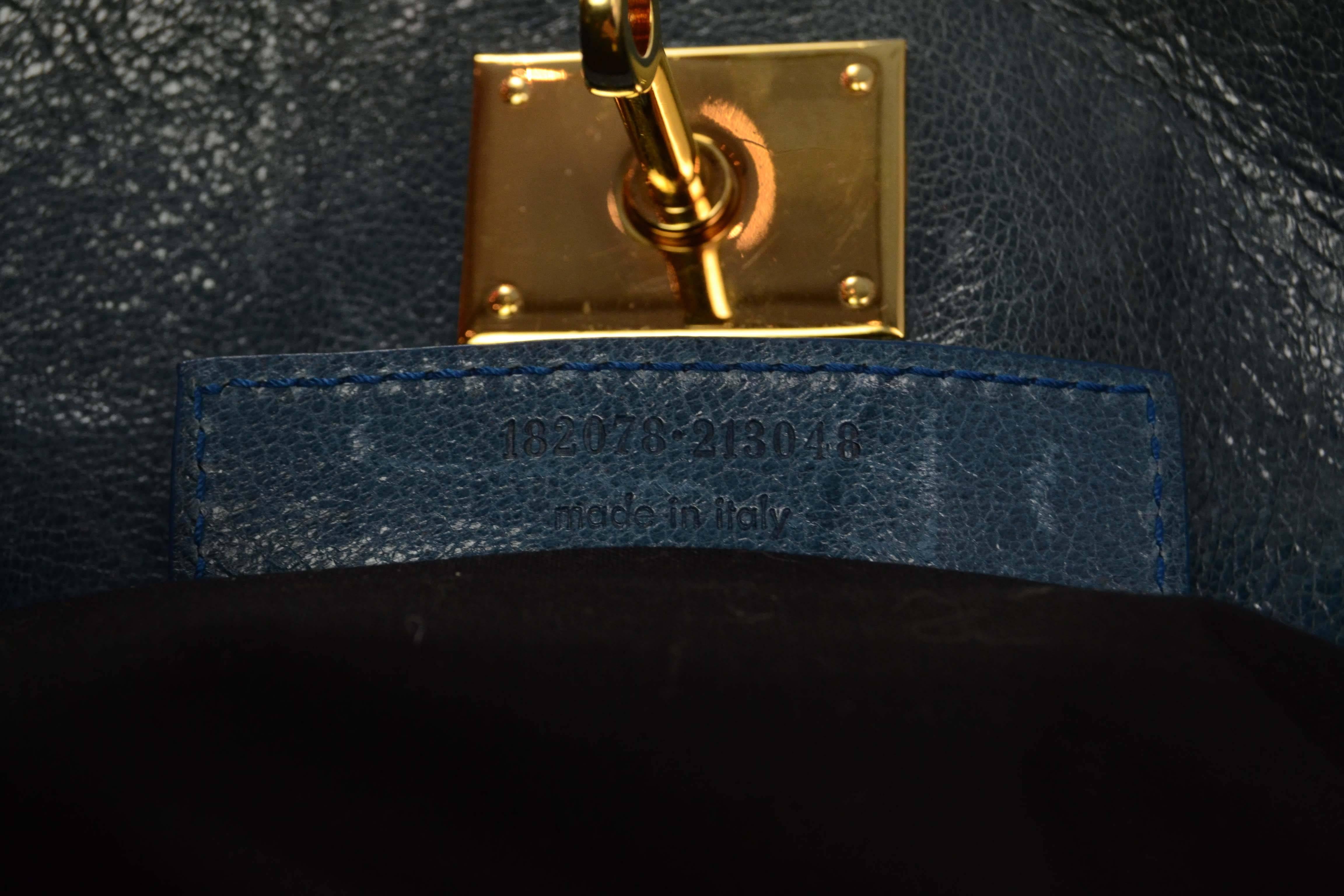 Balenciaga Blue & Black Leather 'Moon' Bag  1