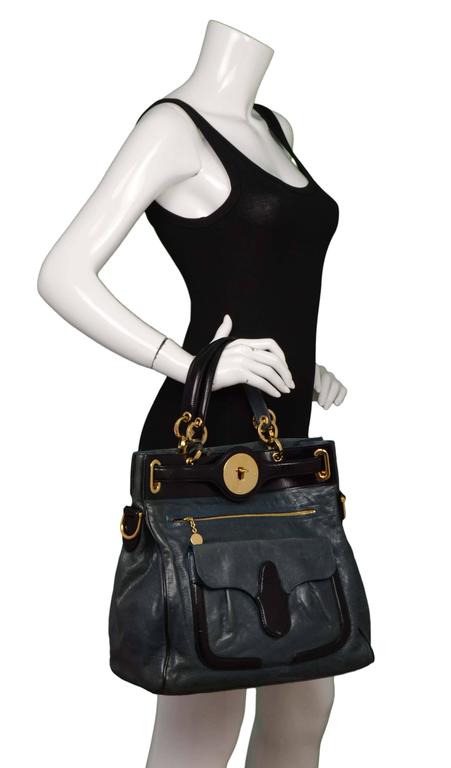 Balenciaga Paris Lune Tote Purse Padlock Handbag Ghesquiere Black Tan  Leather