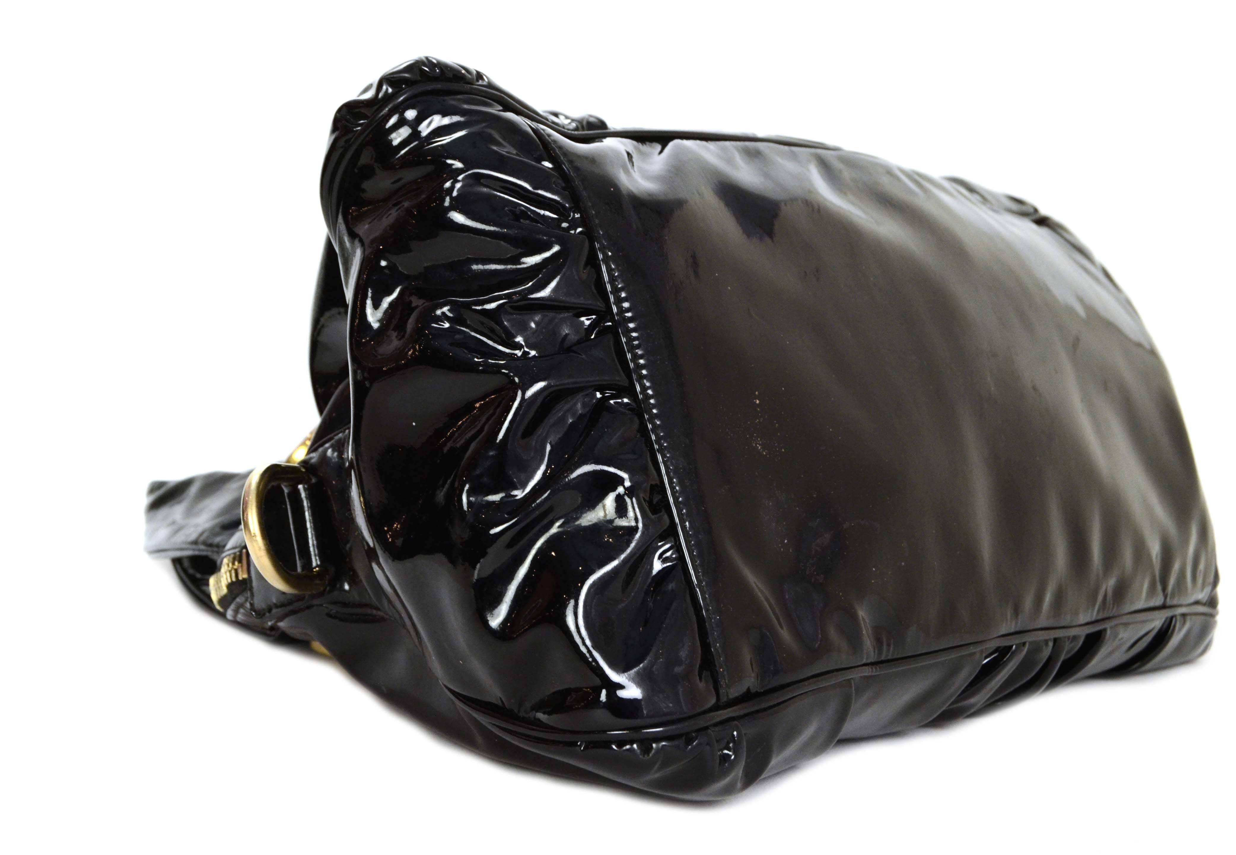 Gucci Black Patent Medium Hysteria Tote Bag GHW 1