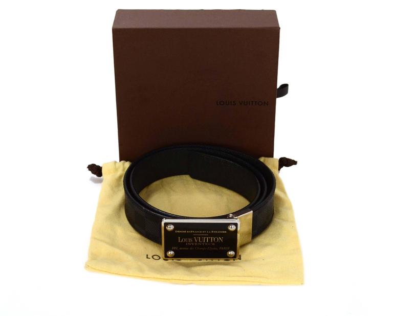 100% Authentic Damier Ebene 35mm Louis Vuitton Inventeur Reversible Belt