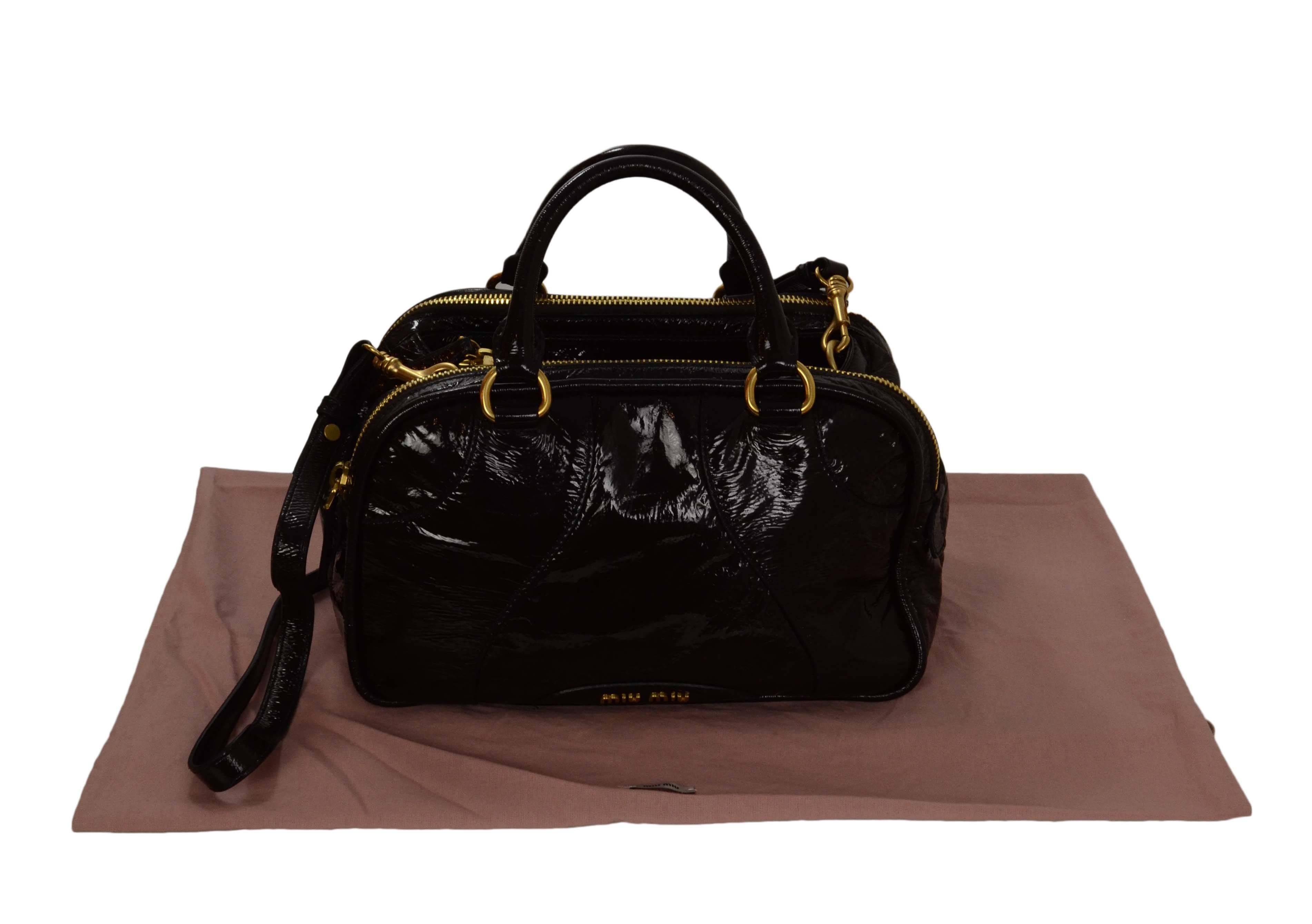 Miu Miu Brown Vinyl Bowler Bag GHW 4