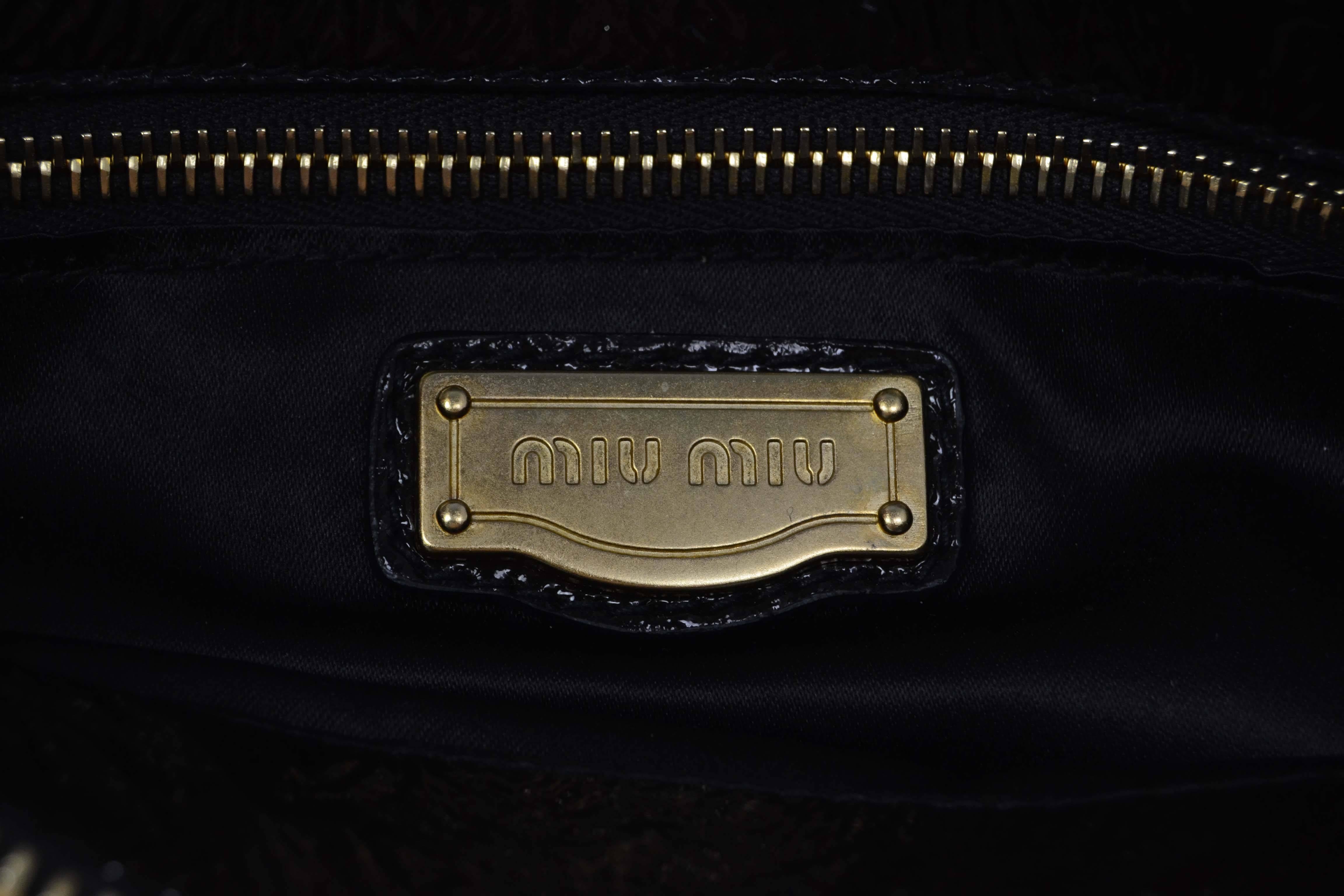 Miu Miu Brown Vinyl Bowler Bag GHW 2