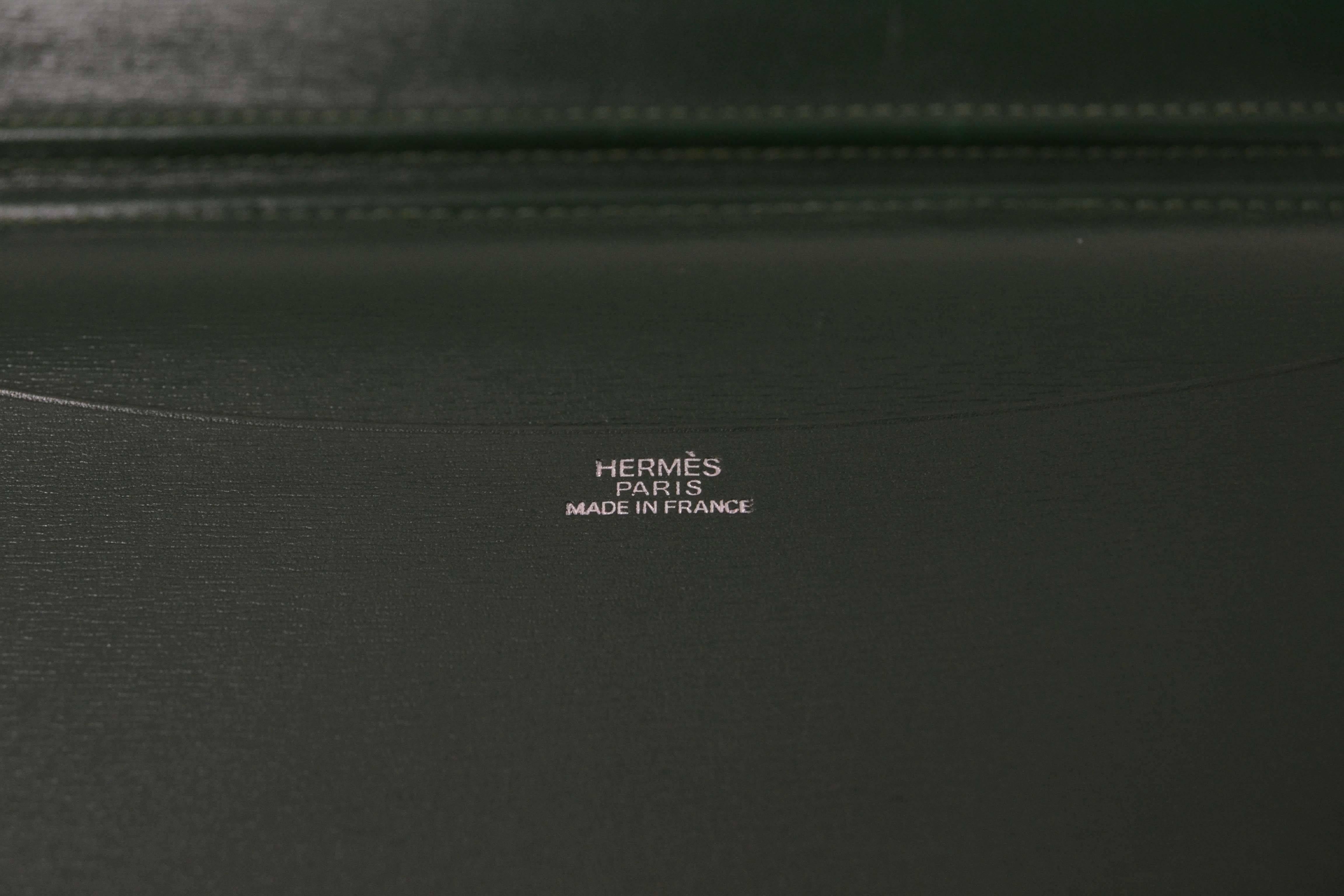 Women's Hermes Green Leather Agenda Cover PHW