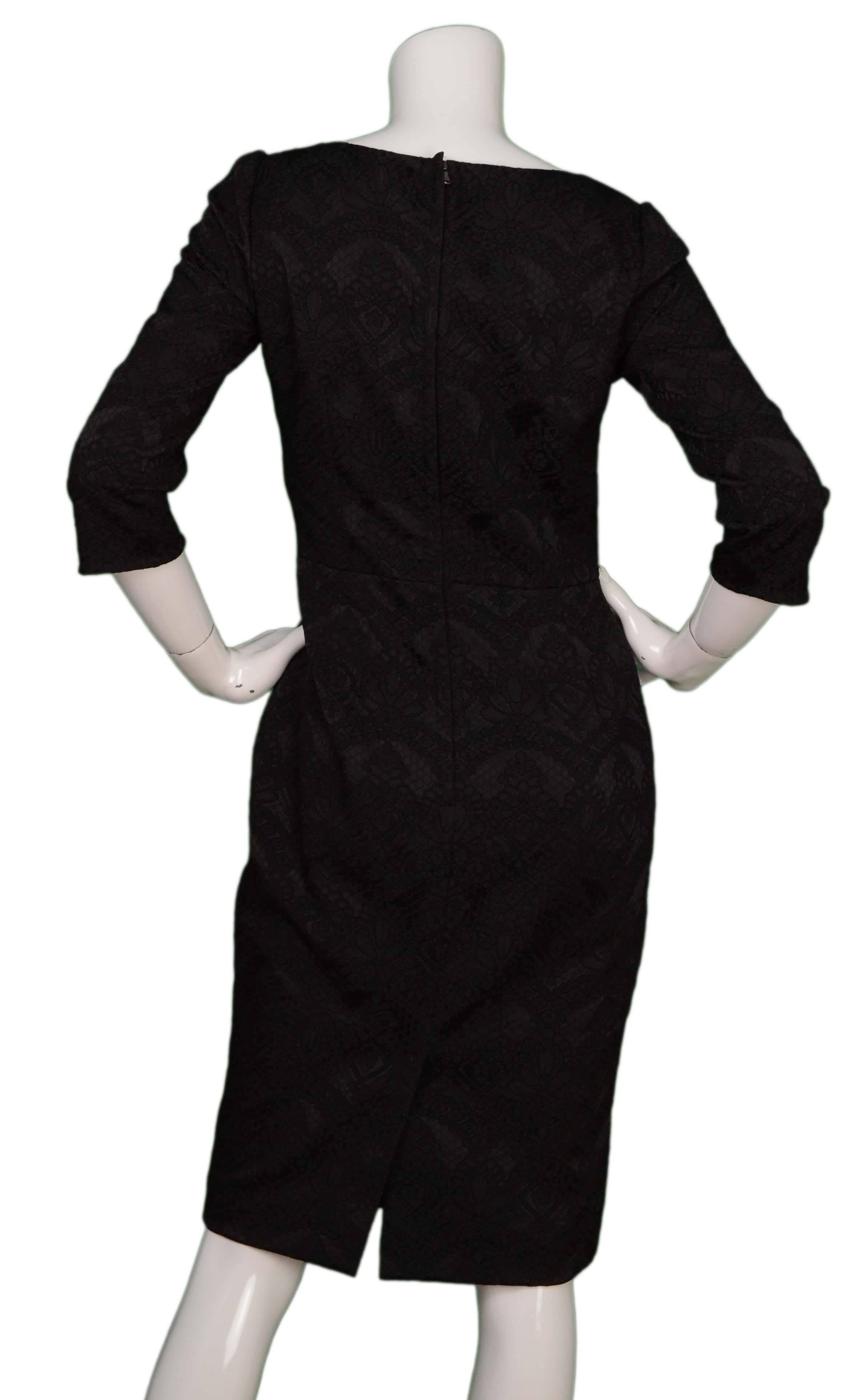 3/4 sleeve black dress