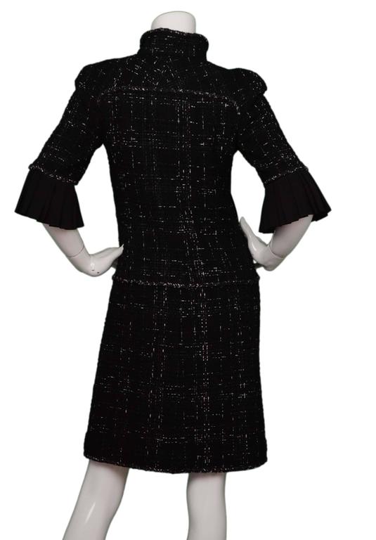Chanel '15 Black and White Boucle Button Down Dress sz 38 at 1stDibs