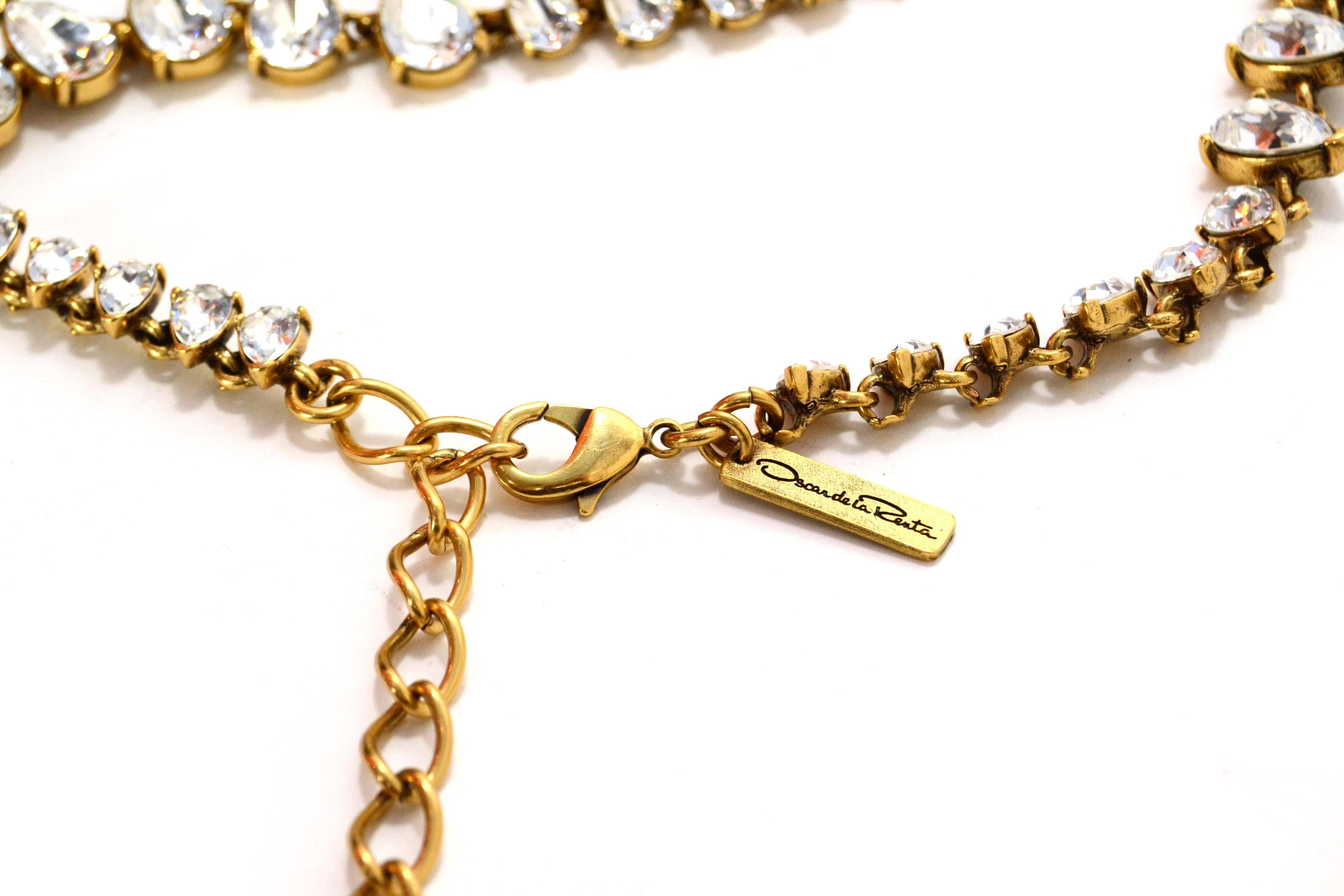 Oscar De La Renta Crystal Drop Necklace In Excellent Condition In New York, NY
