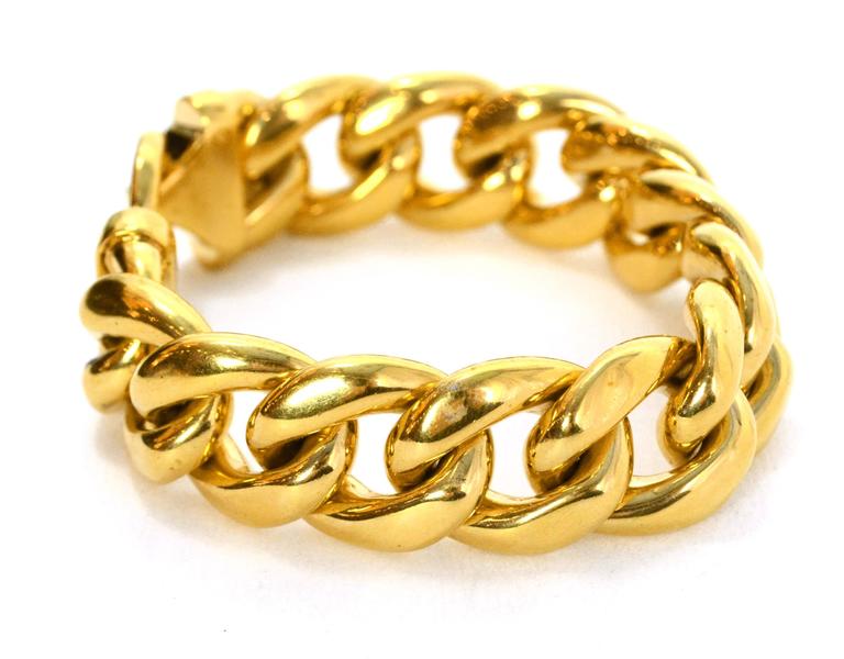 Celine Gold Curb Chain Link Bracelet sz L For Sale at 1stDibs | celine  chain bracelet, celine gold chain bracelet, celine link bracelet