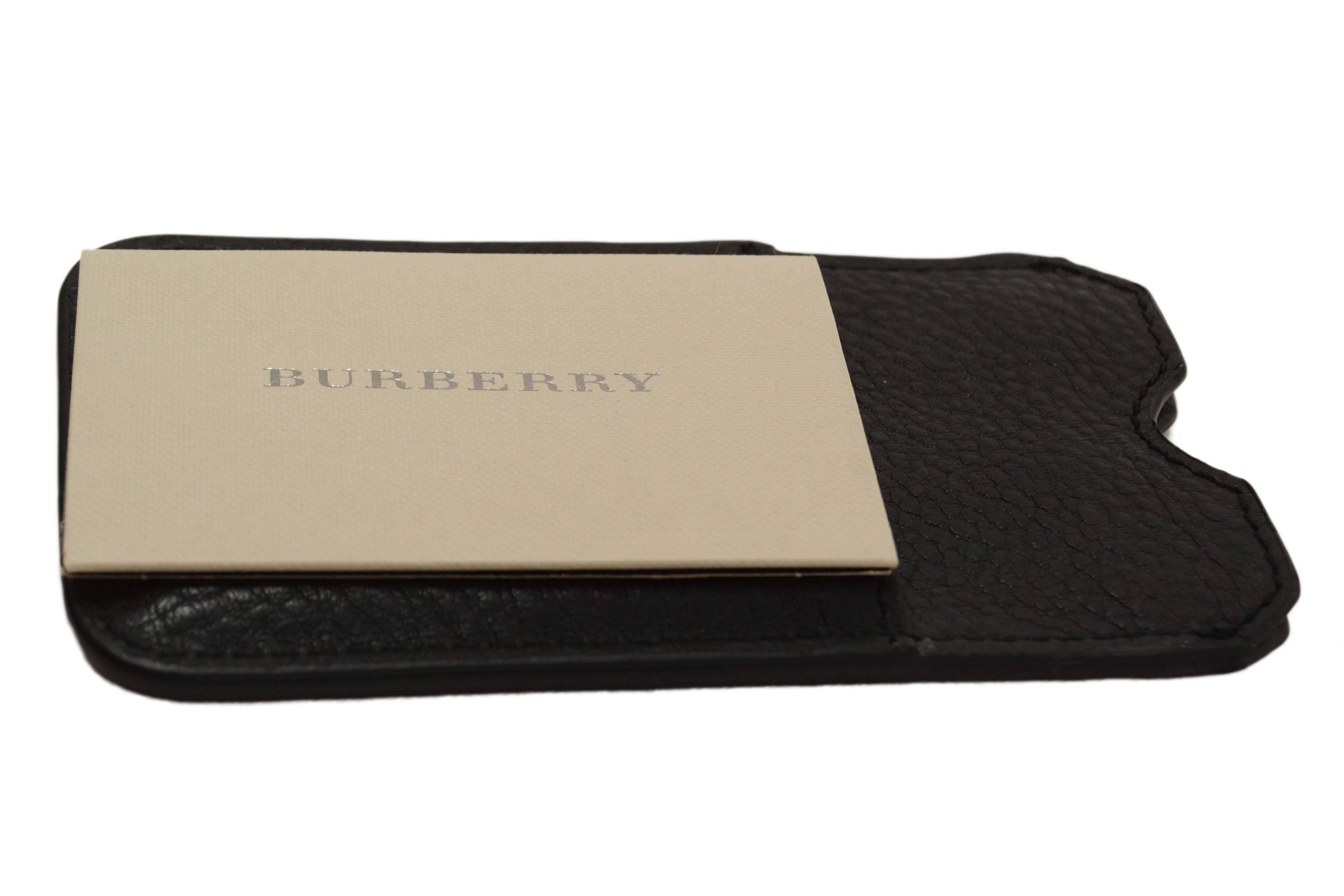 Burberry Black Leather Studded Cellphone Case 1