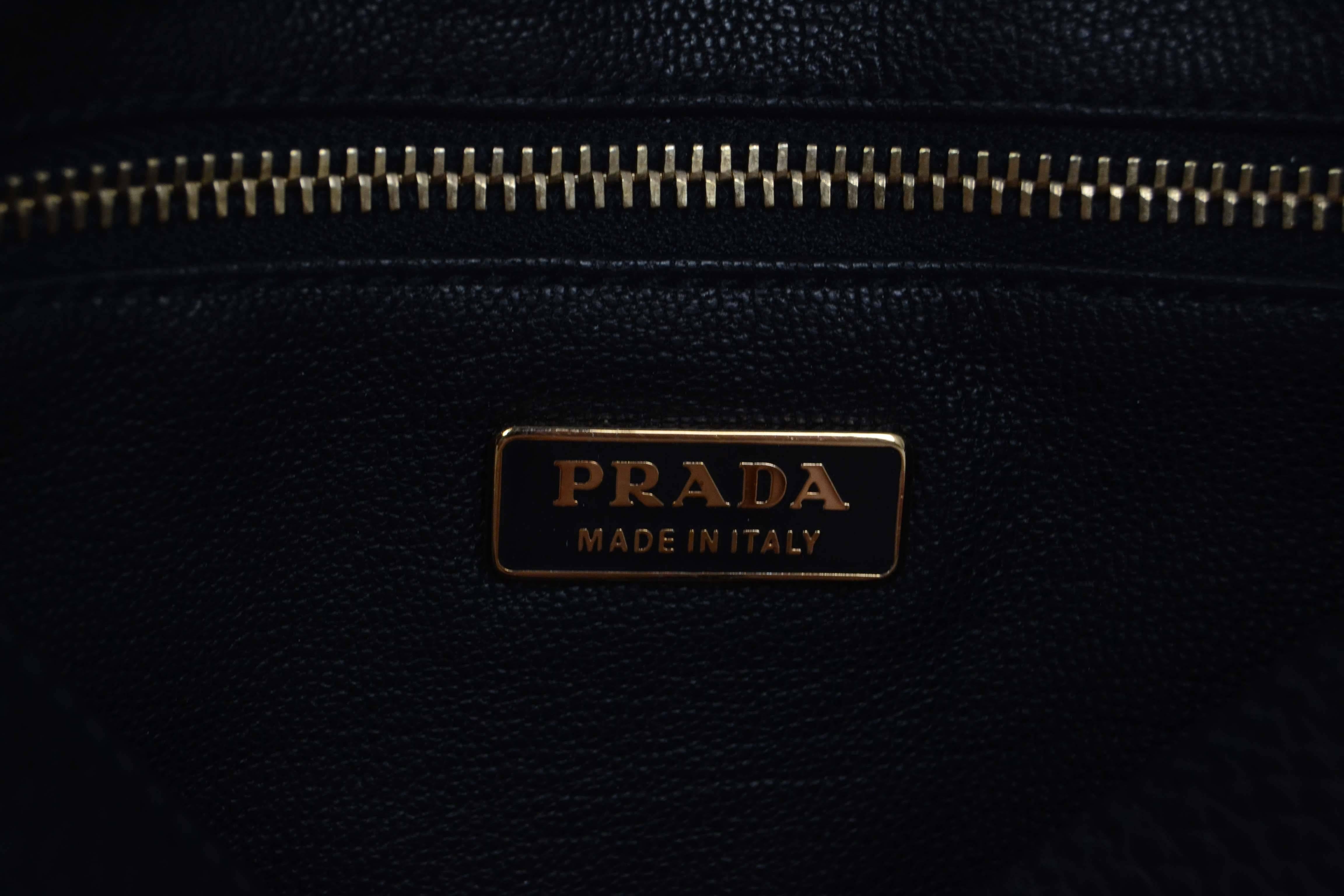 Prada Black Leather Baguette GHW 3