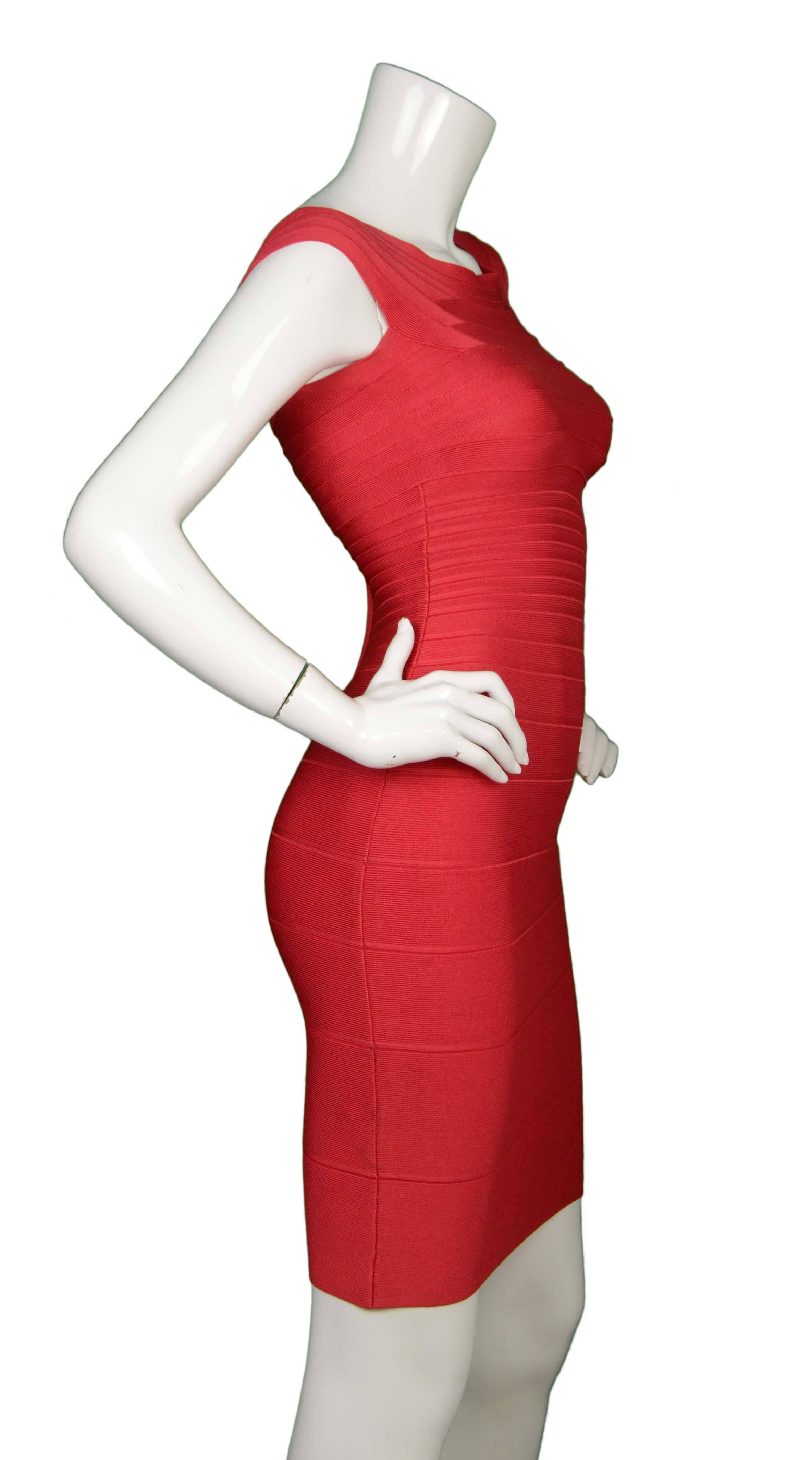 Herve Leger Poppy Red Off-The-Shoulder Bandage Dress
Made In: China
Color: Poppy/Red
Composition: 90% rayon, 9% nylon, 1% spandex
Lining: None
Closure/Opening: Back zip up closure
Exterior Pockets: None
Interior Pockets: None
Overall