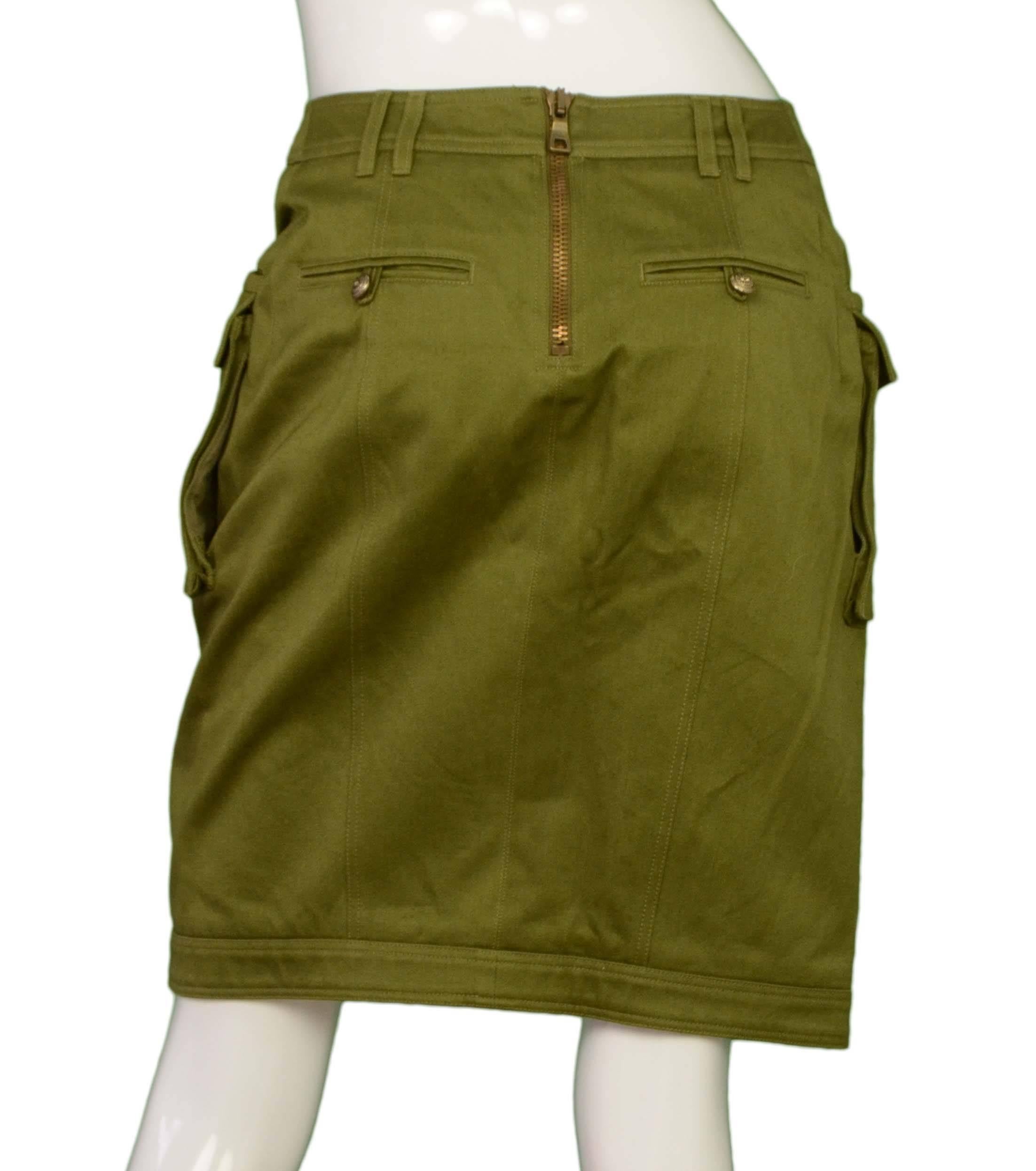 olive green cargo skirt
