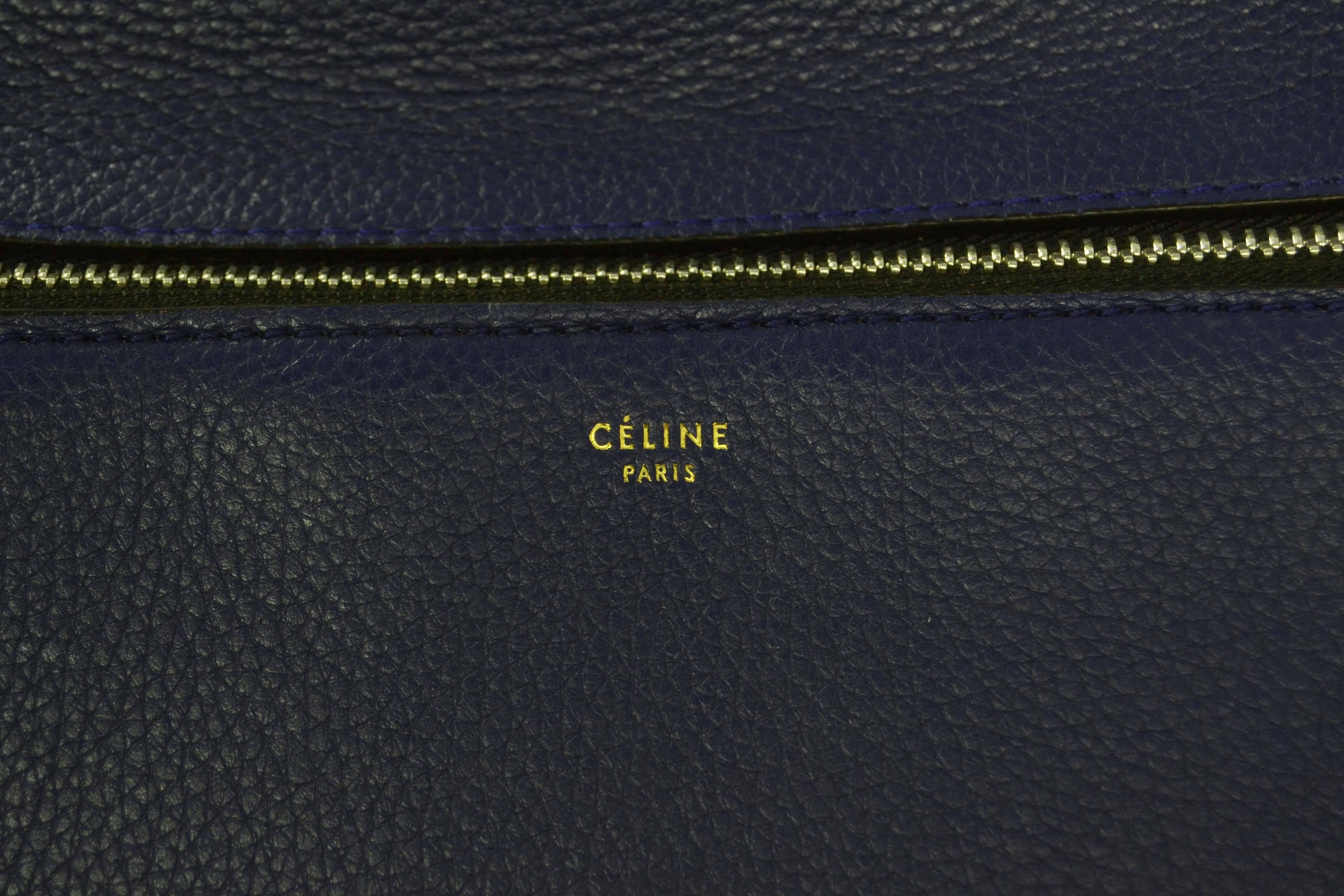 Celine Blue Leather Medium Edge Tote Bag SHW rt. $2, 600 3
