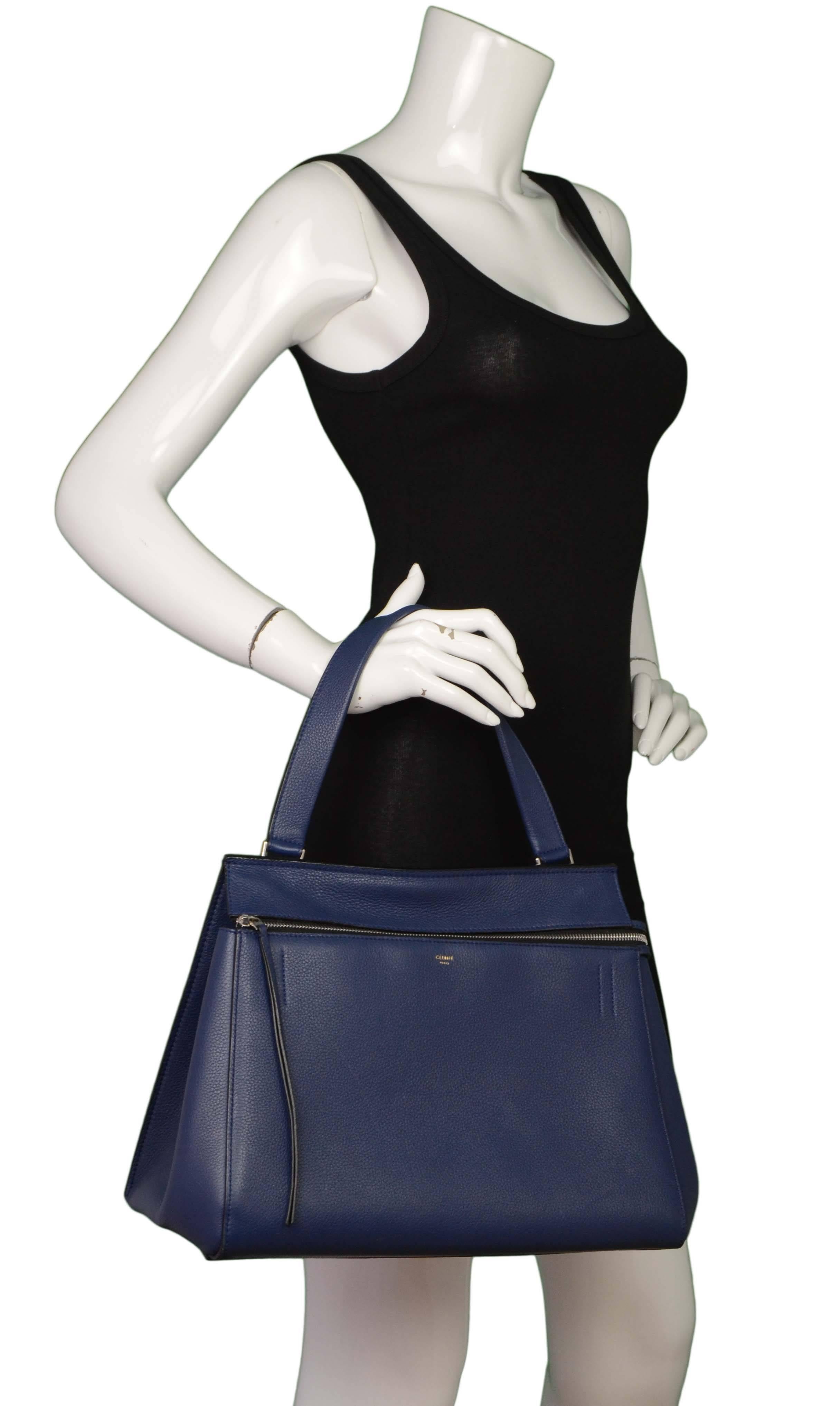 Celine Blue Leather Medium Edge Tote Bag SHW rt. $2, 600 5