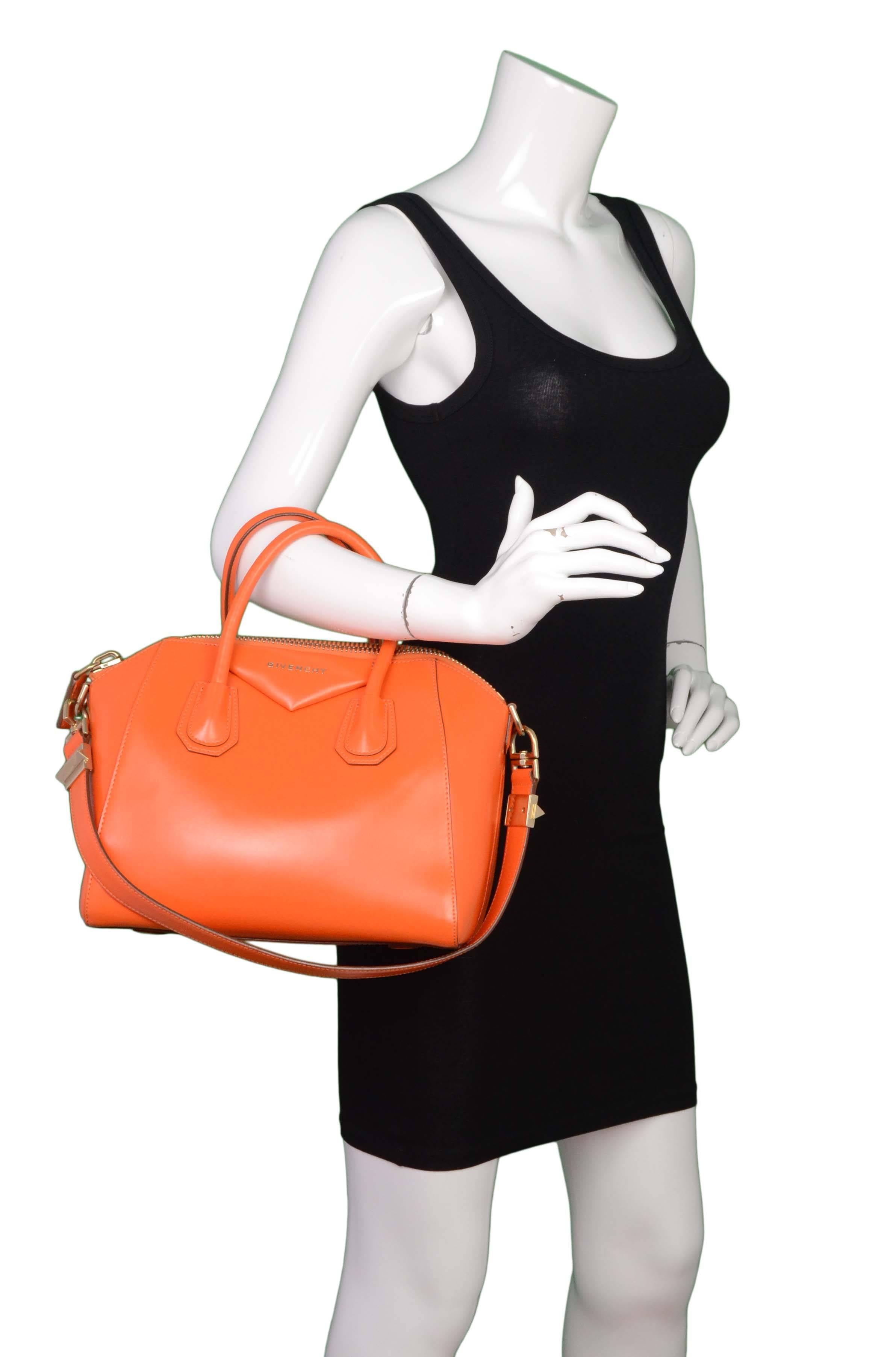 Givenchy Orange Leather Small Antigona Bag GHW 3