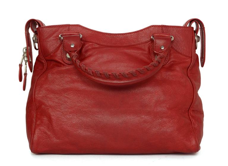 Balenciaga Red Distressed Leather Giant 21 Velo Bag SHW Sale at 1stDibs | balenciaga velo bag balenciaga velo bag sale, red and gray balenciaga
