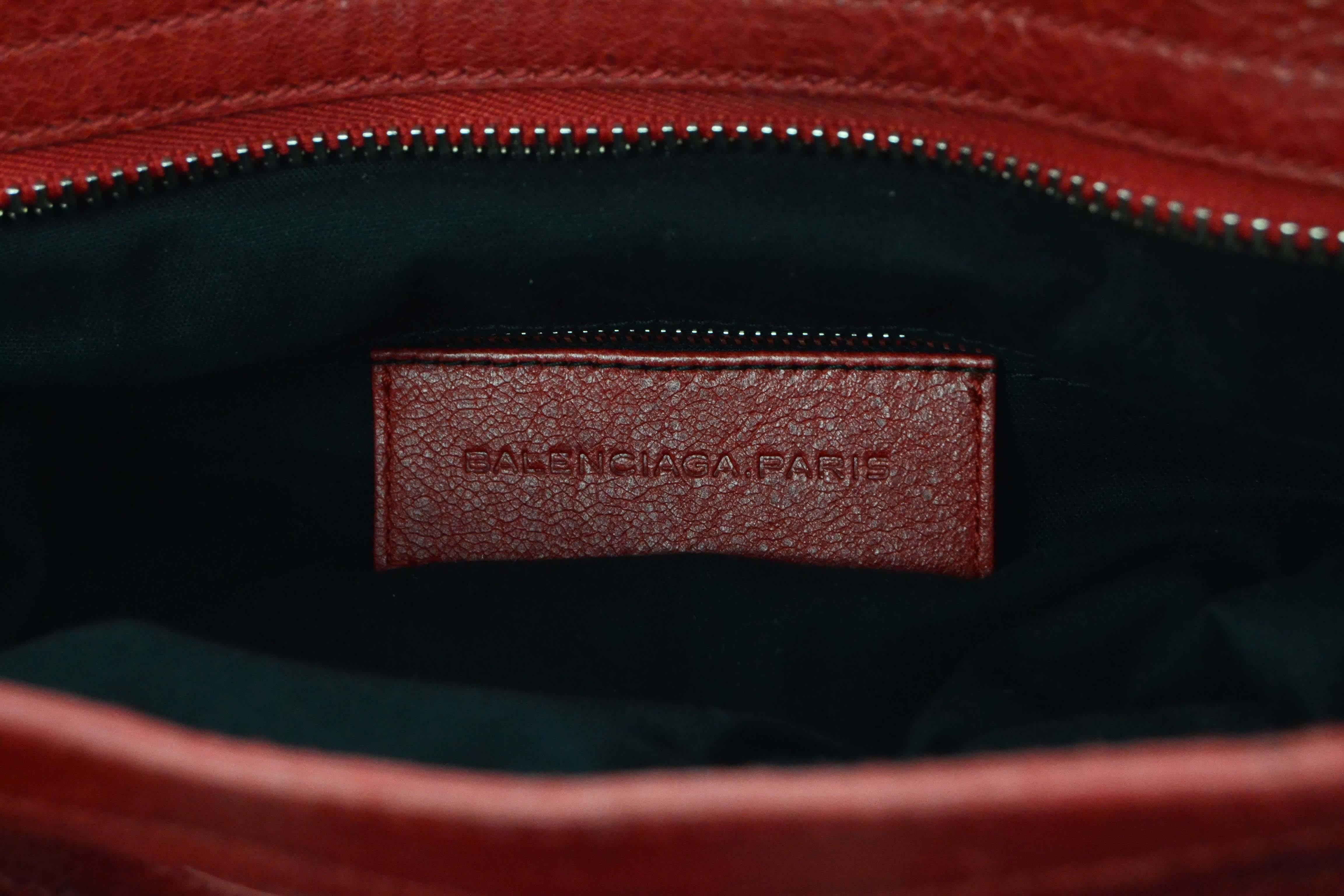 Women's Balenciaga Red Distressed Leather Giant 21 Velo Bag SHW