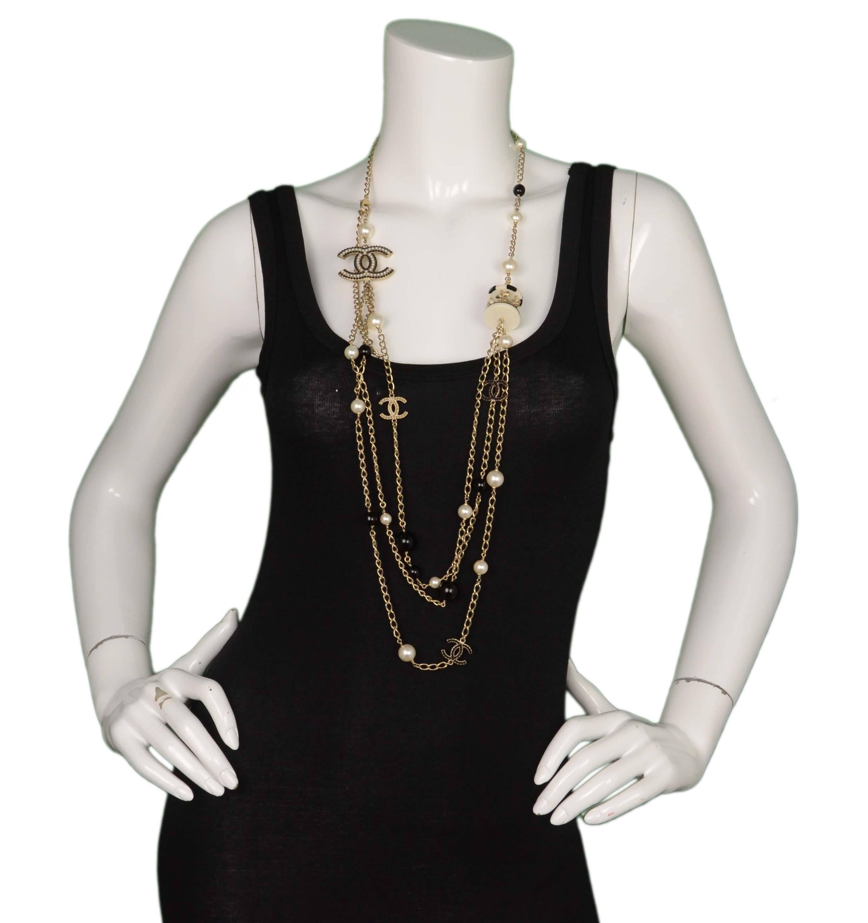 Women's Chanel Collectors Pale Gold Multi-Strand CC Carousel Necklace