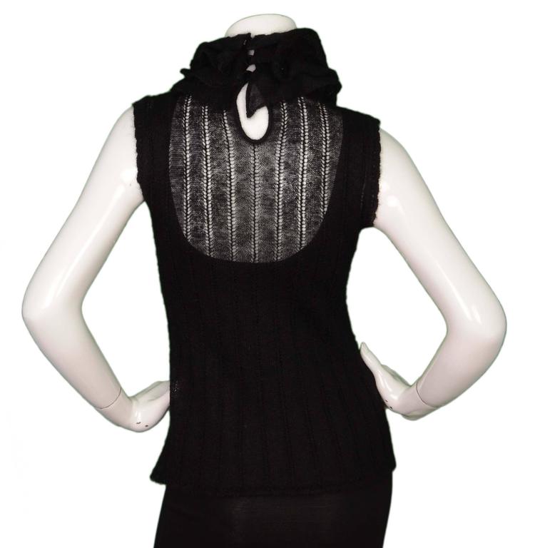 Chanel Black Knit Sleeveless Turtleneck sz S For Sale at 1stDibs