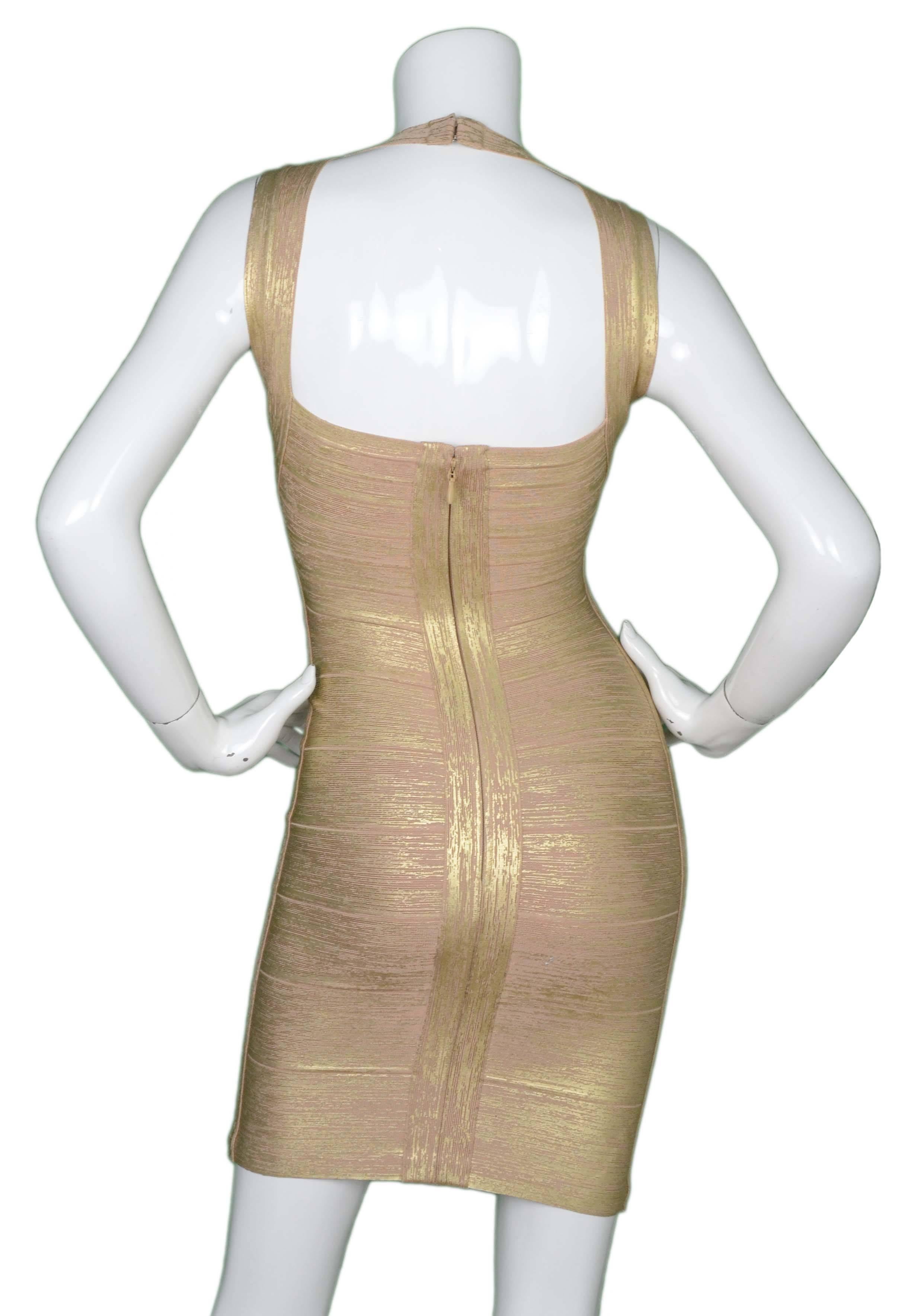 herve leger champagne dress