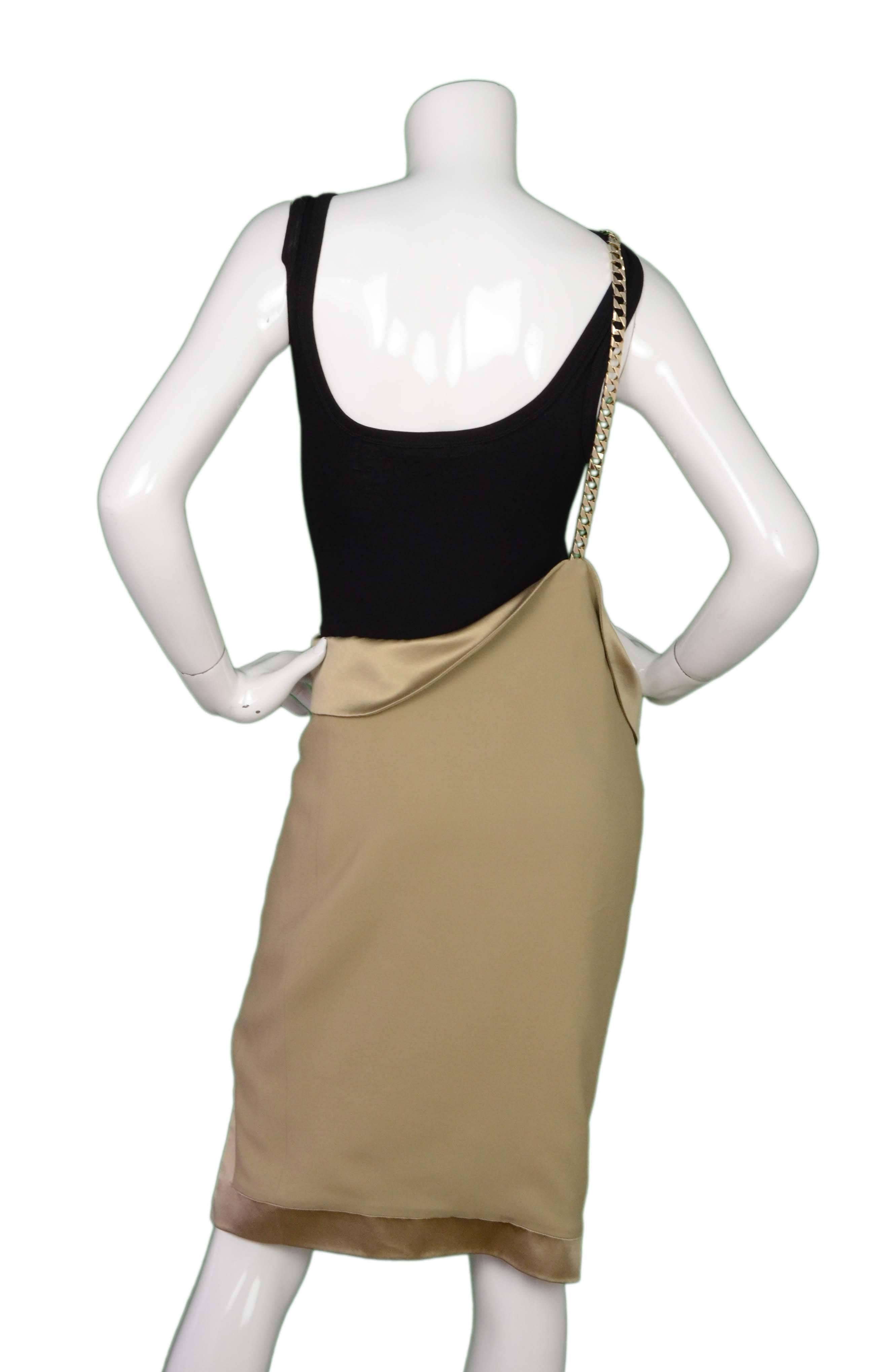Women's Givenchy Taupe Silk Skirt & Shoulder Chain sz 40