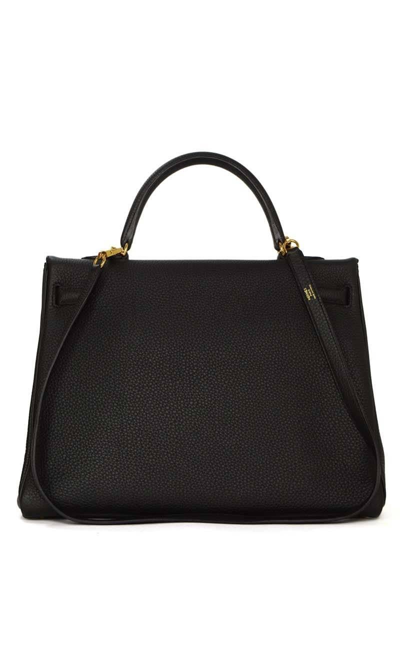 Hermes 2014 Black Togo 35cm Kelly Bag GHW In Excellent Condition In New York, NY
