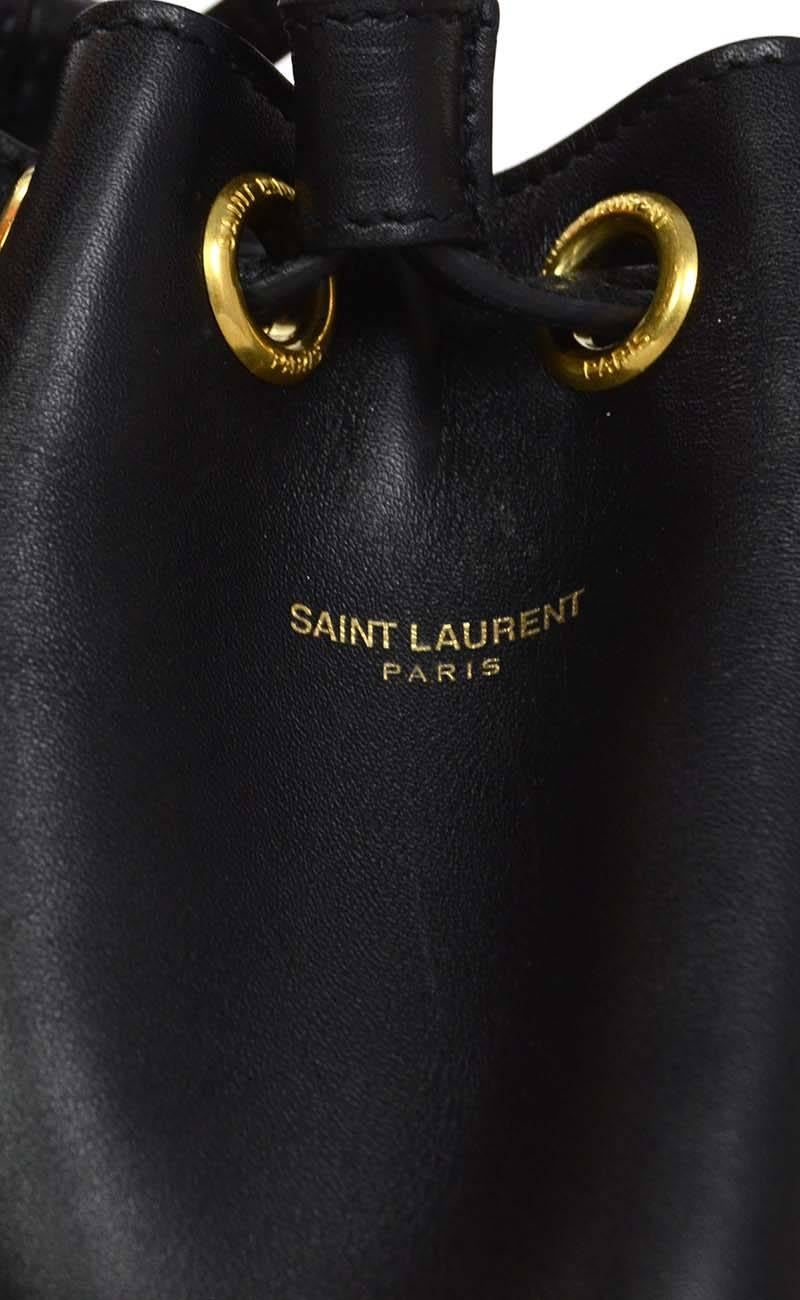 Saint Laurent Black Leather 'Emmanuelle' Bucket Bag GHW rt. $1, 350 4