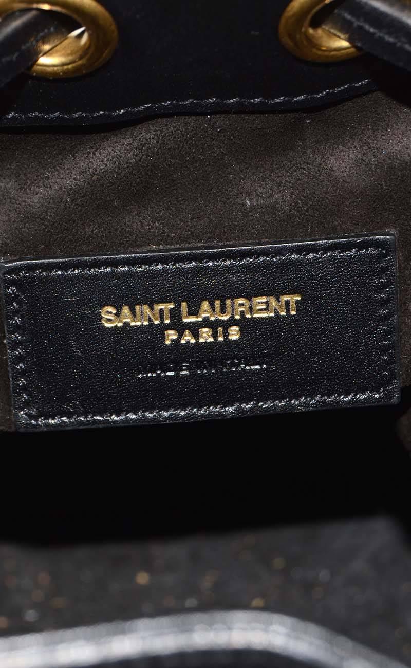 Saint Laurent Black Leather 'Emmanuelle' Bucket Bag GHW rt. $1, 350 3