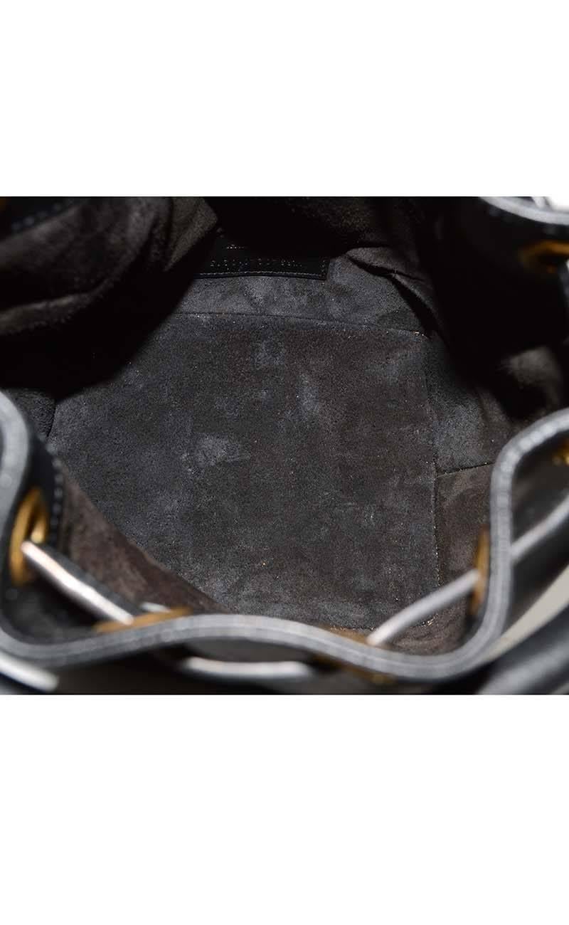 Saint Laurent Black Leather 'Emmanuelle' Bucket Bag GHW rt. $1, 350 2
