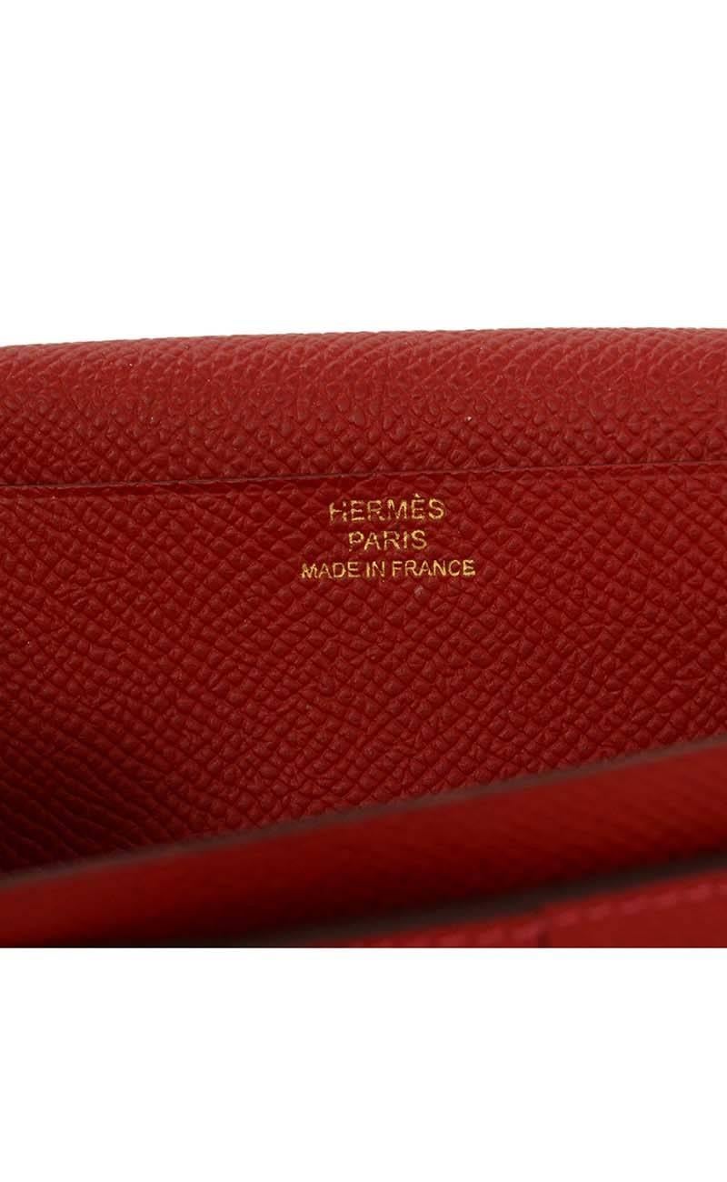 Hermes NEW '13 Red Rouge Casque Epsom H Bearn Wallet GHW rt. $2, 650 1