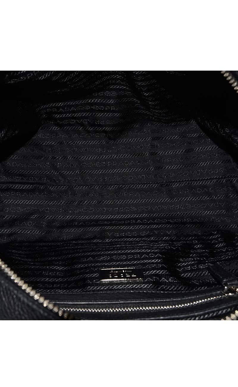 Prada Black Leather Bowler Bag SHW 2