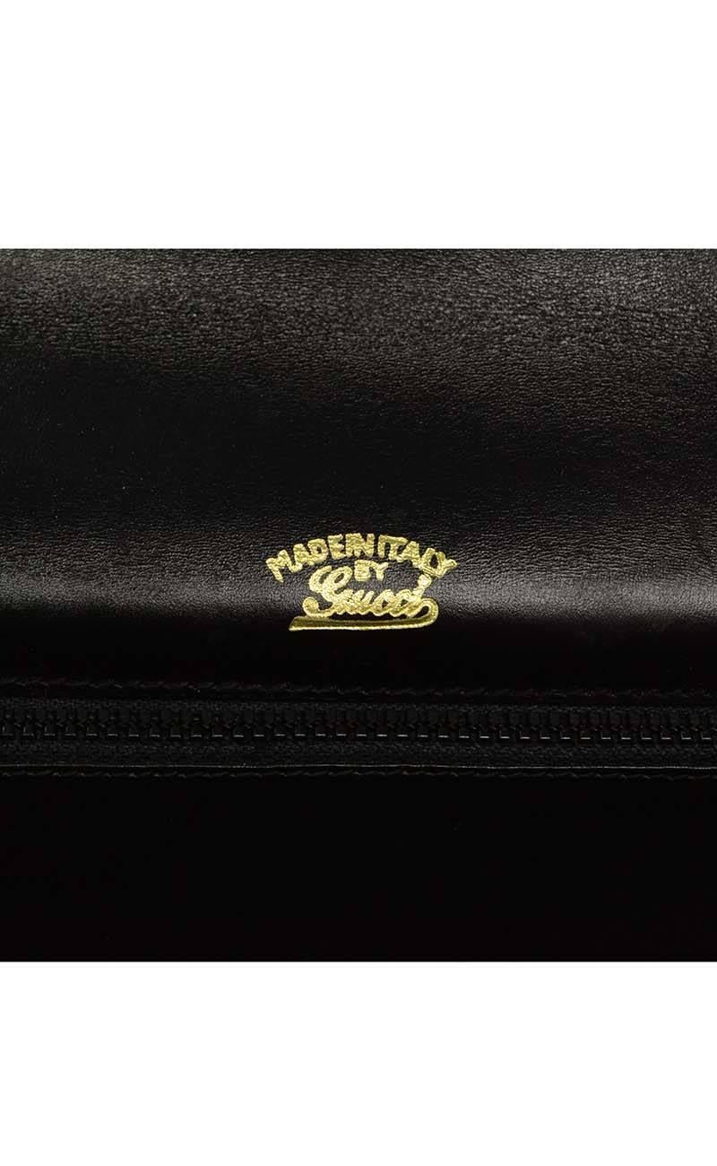 Gucci Vintage Black Leather Shoulder Bag GHW 3