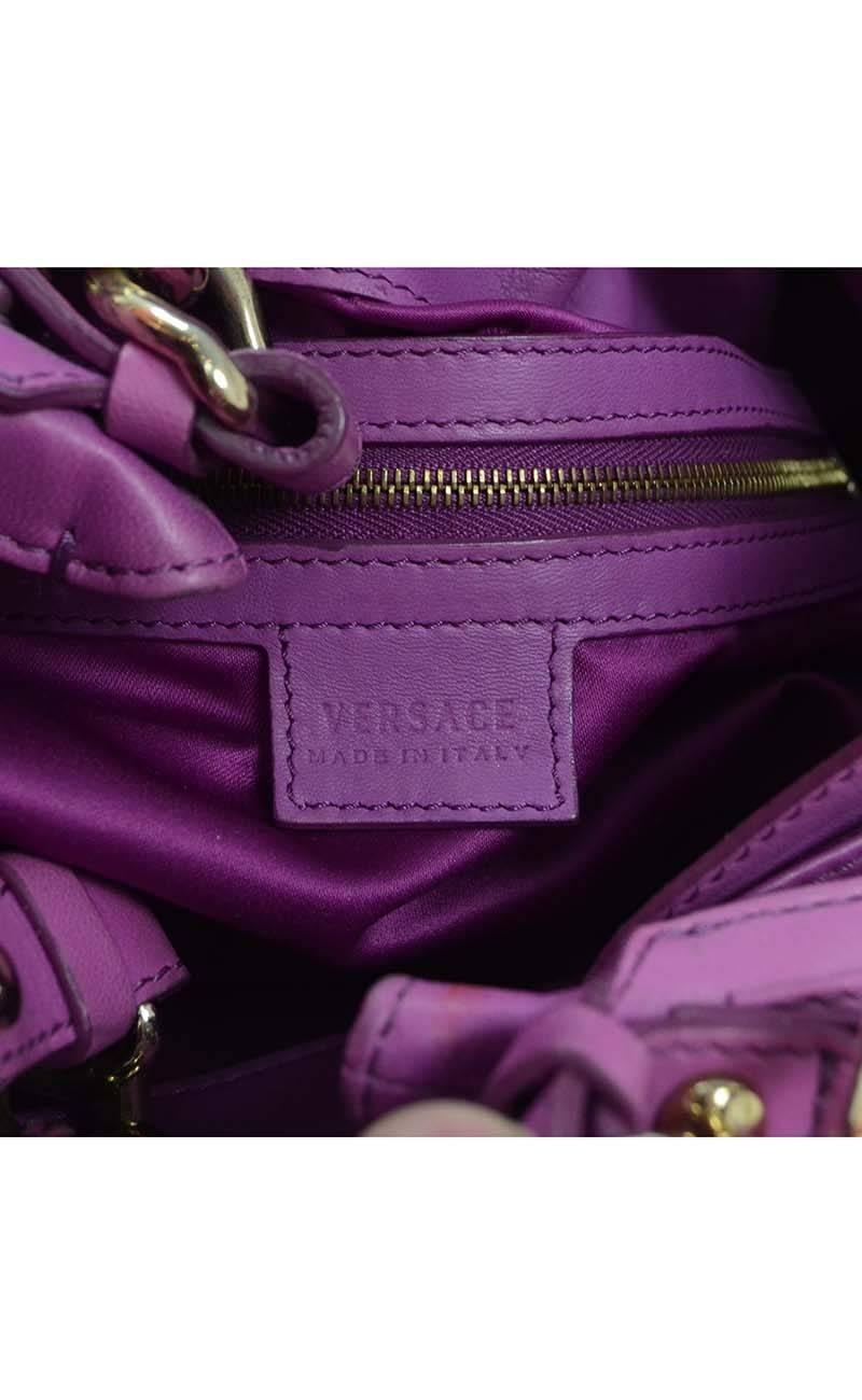Versace Purple Leather Shoulder Bag GHW 3