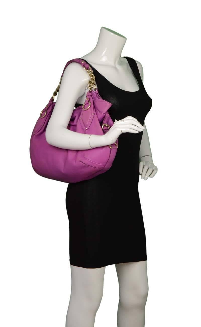 Versace Purple Leather Shoulder Bag GHW 4