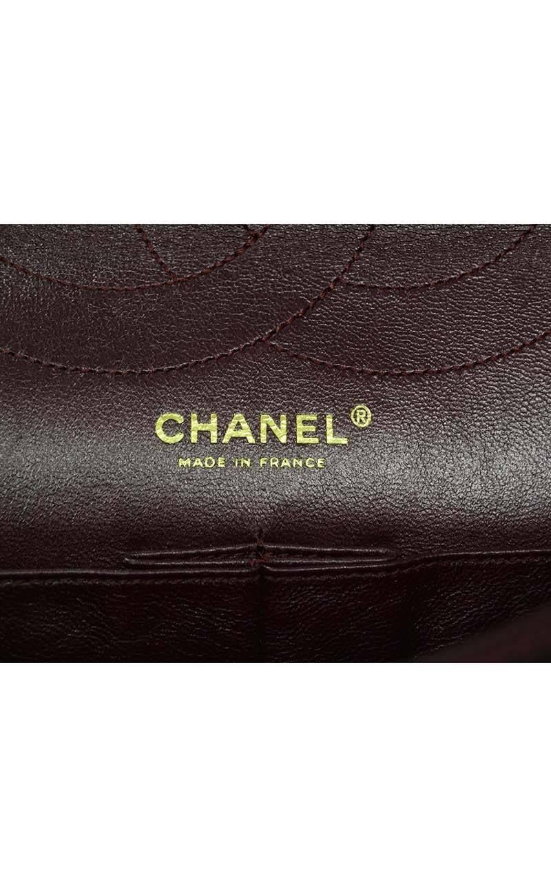 Chanel Metallic Burgundy Calfskin 227 Re-Issue 2.55 Double Flap Bag GHW 1