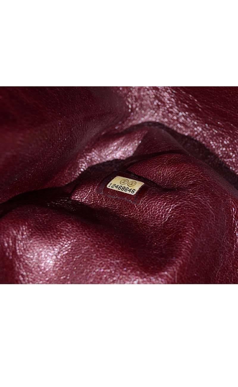 Chanel Metallic Burgundy Calfskin 227 Re-Issue 2.55 Double Flap Bag GHW 2