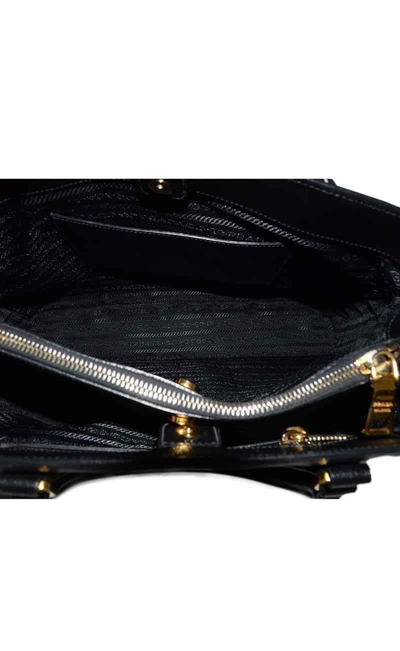 Prada Black Saffiano Lux Small Gardener's Tote Bag GHW 2