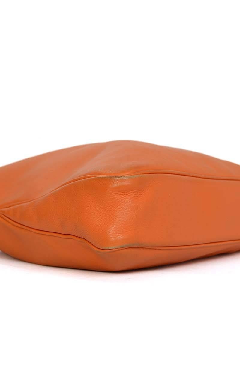 Women's Hermes Orange Leather 'Massai' Bag PHW