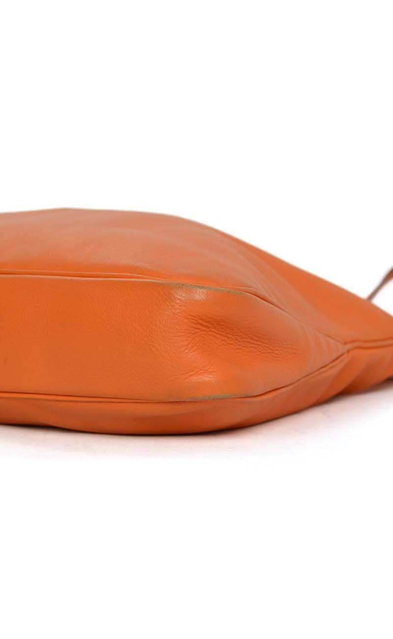 Hermes Orange Leather 'Massai' Bag PHW 1