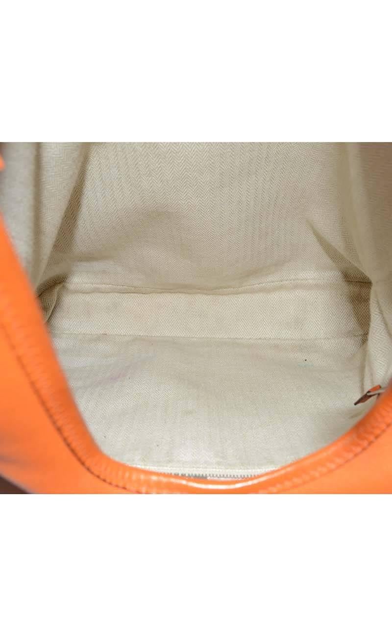 Hermes Orange Leather 'Massai' Bag PHW 2